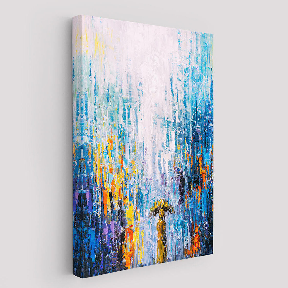 Yağmurlu Bir Gün Yağlıboya Görünüm Dekoratif Kanvas Duvar Tablosu-5953