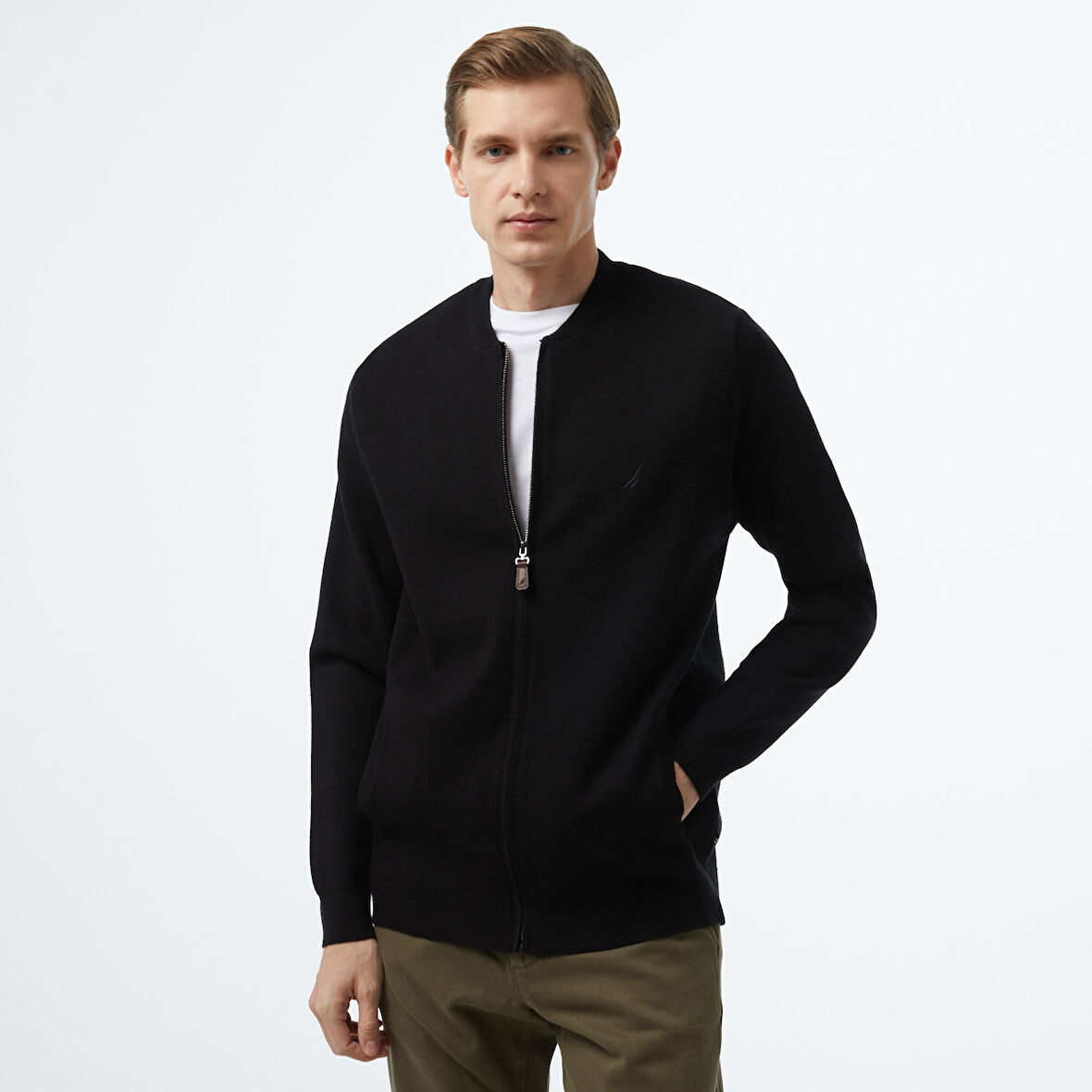 Nautica Erkek Siyah Regular Fit Hırka