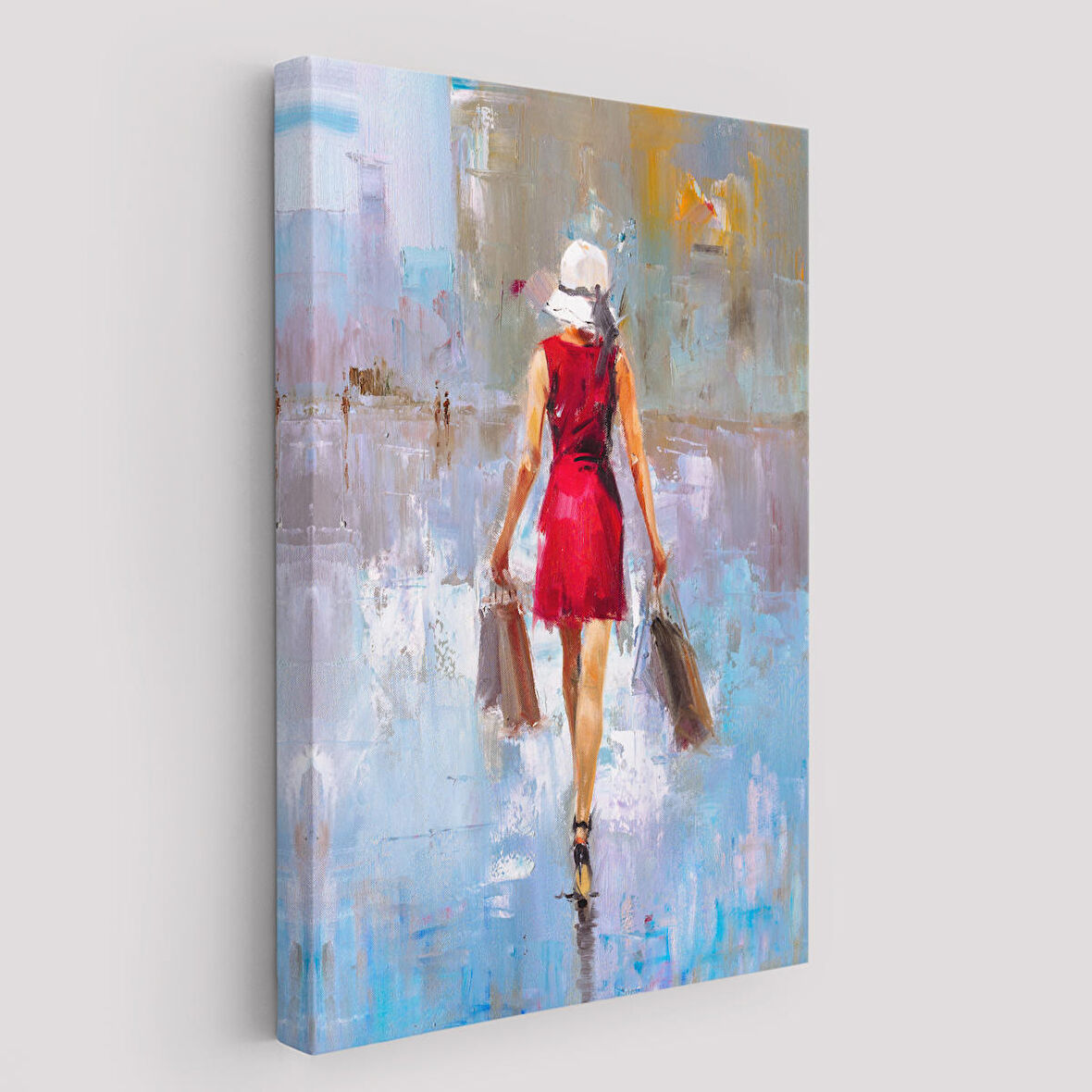 Terk Eden Kadın Yağlıboya Görünüm Dekoratif Kanvas Duvar Tablosu-5956