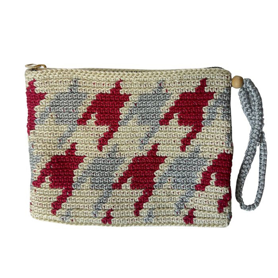 Uretti - Şennur 3131 El Örgüsü Makrome İp Wayuu Portföy Çanta - 20 x 15 cm