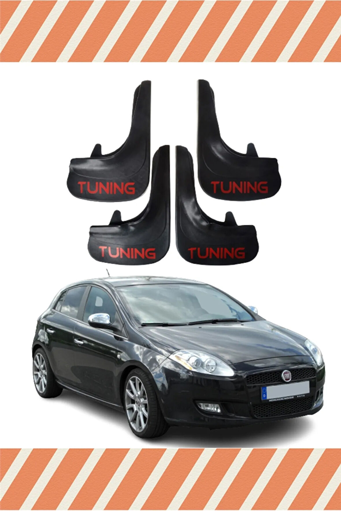 Fiat Bravo tuning yazılı 4’lü tozluk çamurluk paçalık dayanıklı