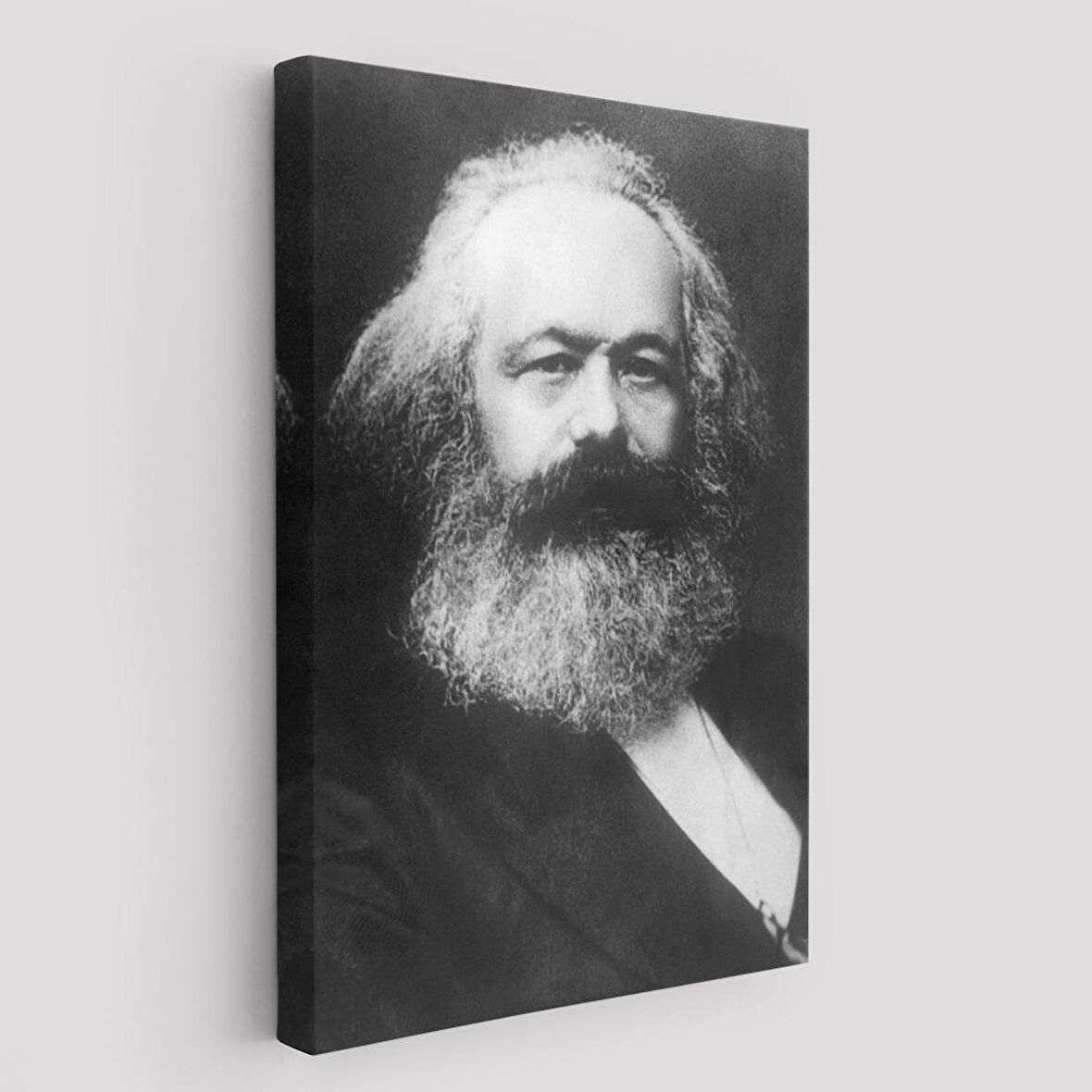 Karl Marx Siyah Beyaz Dekoratif Kanvas Tablo-5964