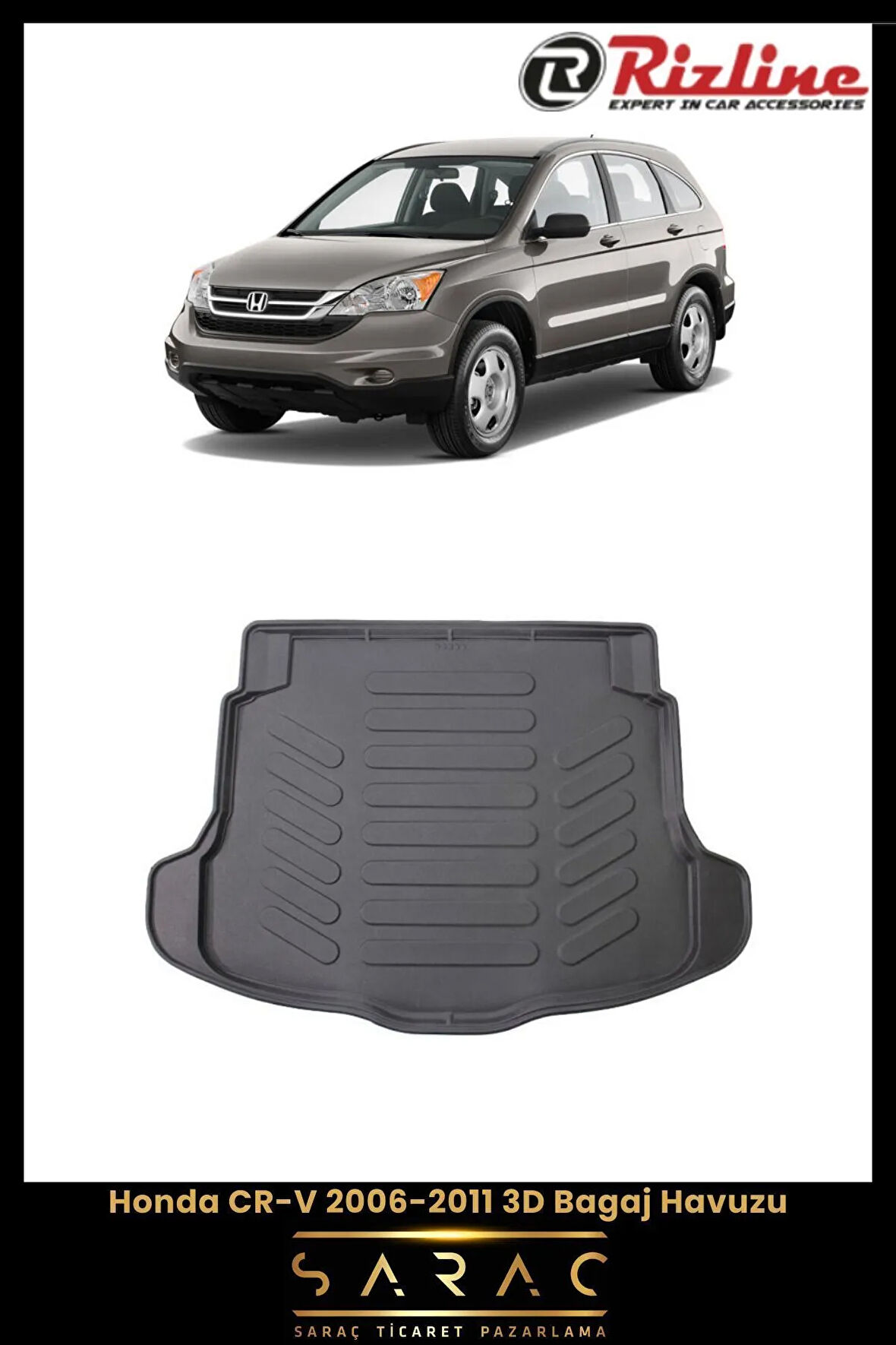 Rizline Honda CR-V 2011 Model(Eski Kasa) 3D Bagaj Havuzu