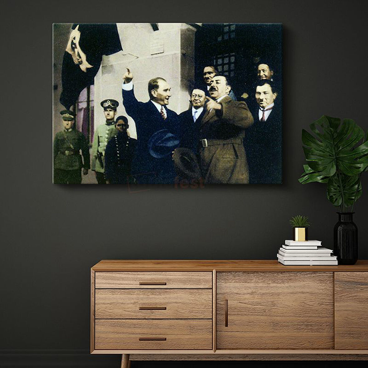 Atatürk ve Devlet Töreni - Selamlama Anı Kanvas Tablo