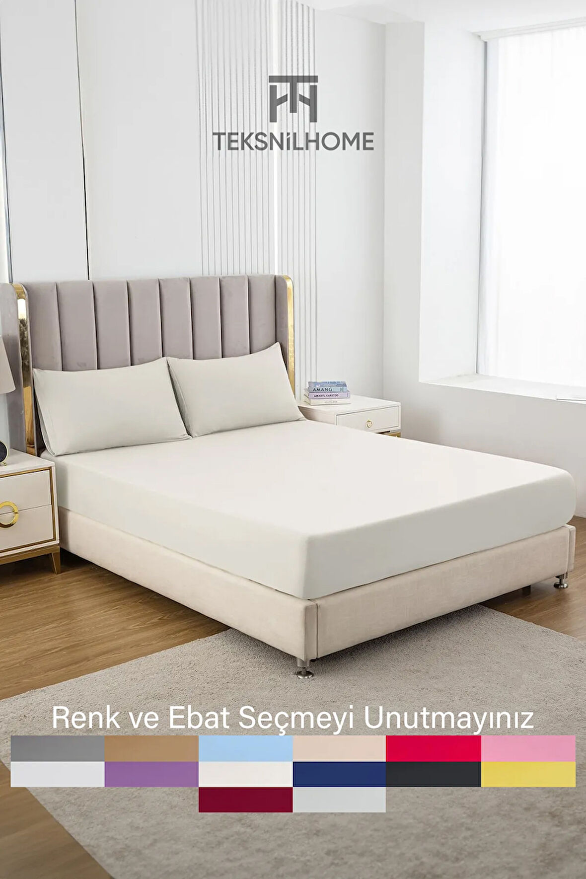 | Ranforce | Pamuklu Tek / Çift Kişilik Bej Lastikli Çarşaf | 14 Renk | Fıtted |