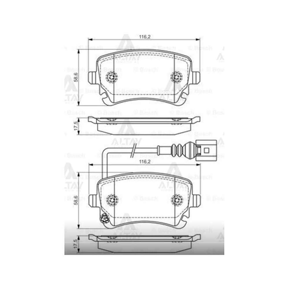 FREN BALATA TRANSPORTER T5 03= 16-17 ARKA FISLI