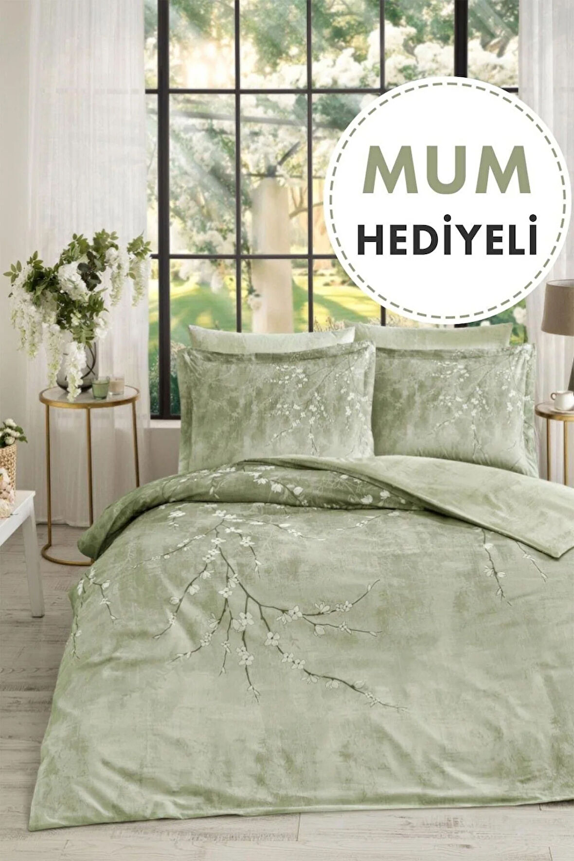 Özdilek White Sakura Çift Kişilik Nevresim Takımı