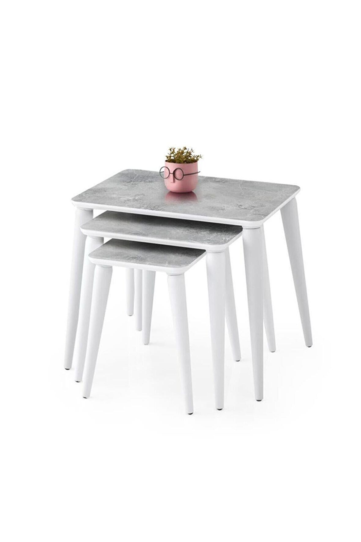 Arya High Gloss Dikdörtgen 3lü Zigon Sehpa