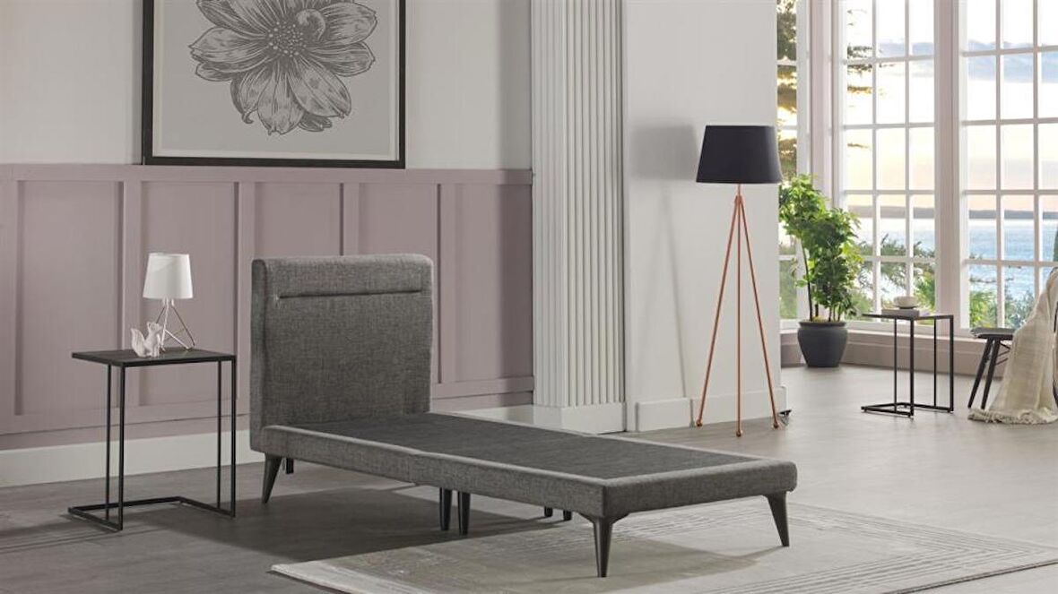 Bellona Flexy Tek Kişilik Gri Baza + Başlık 120 x 200 cm