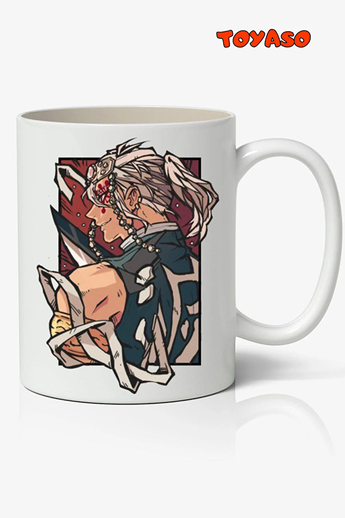 Demon Slayer İblis Keser Uzui Tengen Anime Temalı Beyaz Kupa Bardak Sevgiliye Arkadaşa Hediye