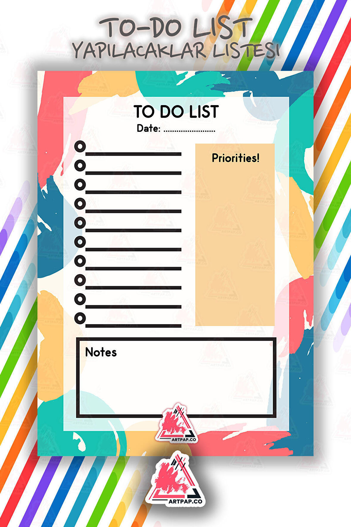 Daily To Do List Planner | Daily Goals, Haftalık Ajanda, Aylık Defter | A5 50Syf 15*21cm