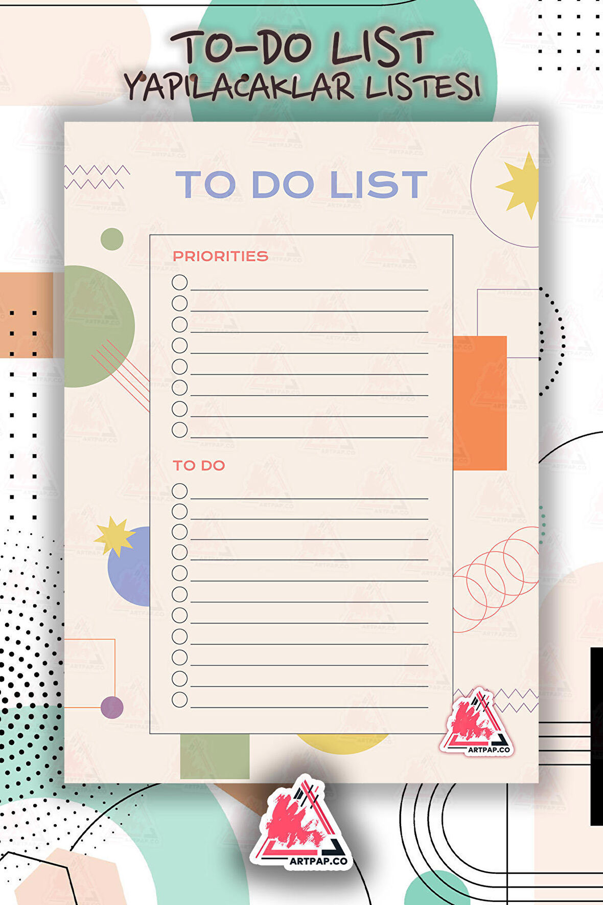 Daily To Do List Planner | Daily Goals, Haftalık Ajanda, Aylık Defter | A5 50Syf 15*21cm