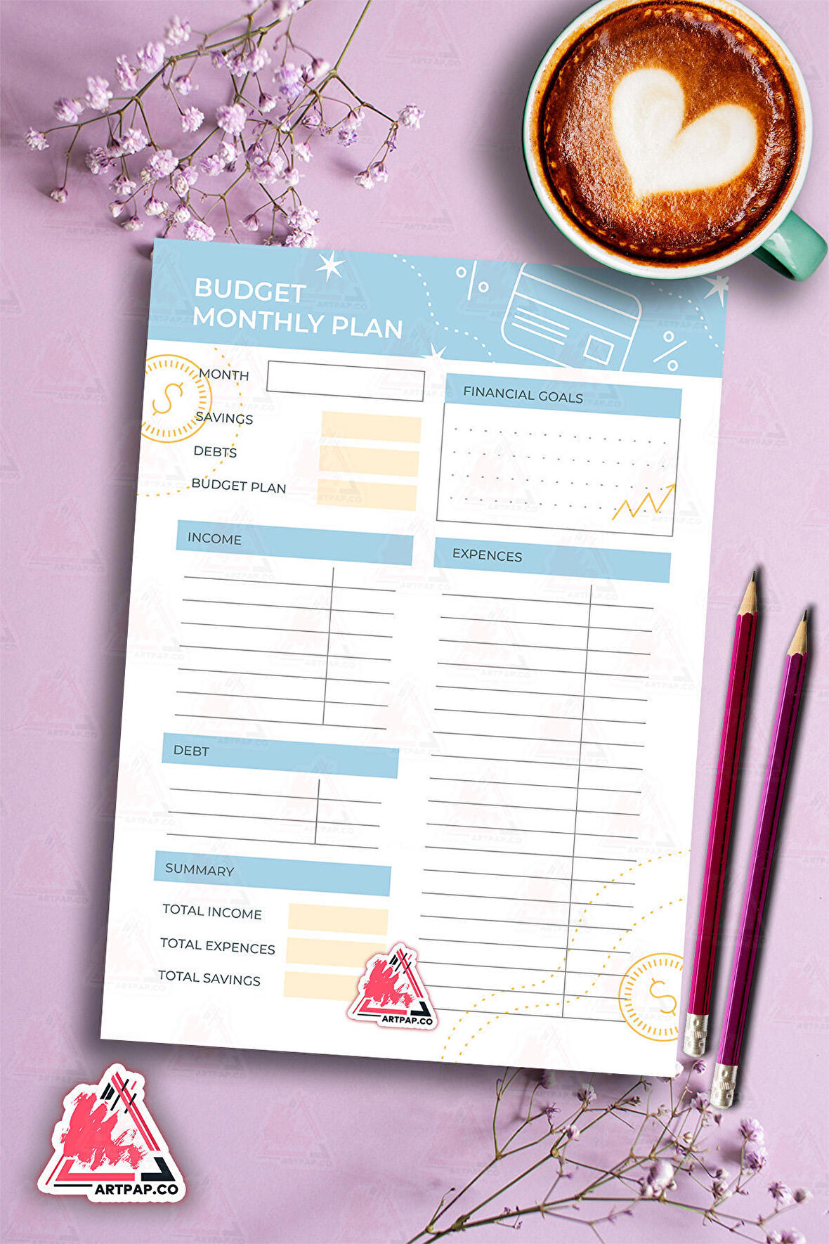 Budget Planner |  Bütçe-Hedef  Planner, Haftalık Ajanda, Aylık Defter | A5 50Syf 