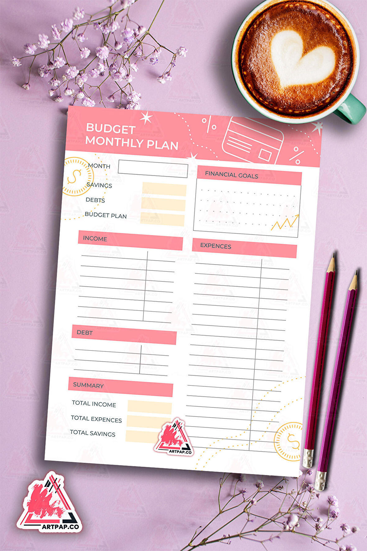 Budget Planner |  Bütçe-Hedef  Planner, Haftalık Ajanda, Aylık Defter | A5 50Syf 