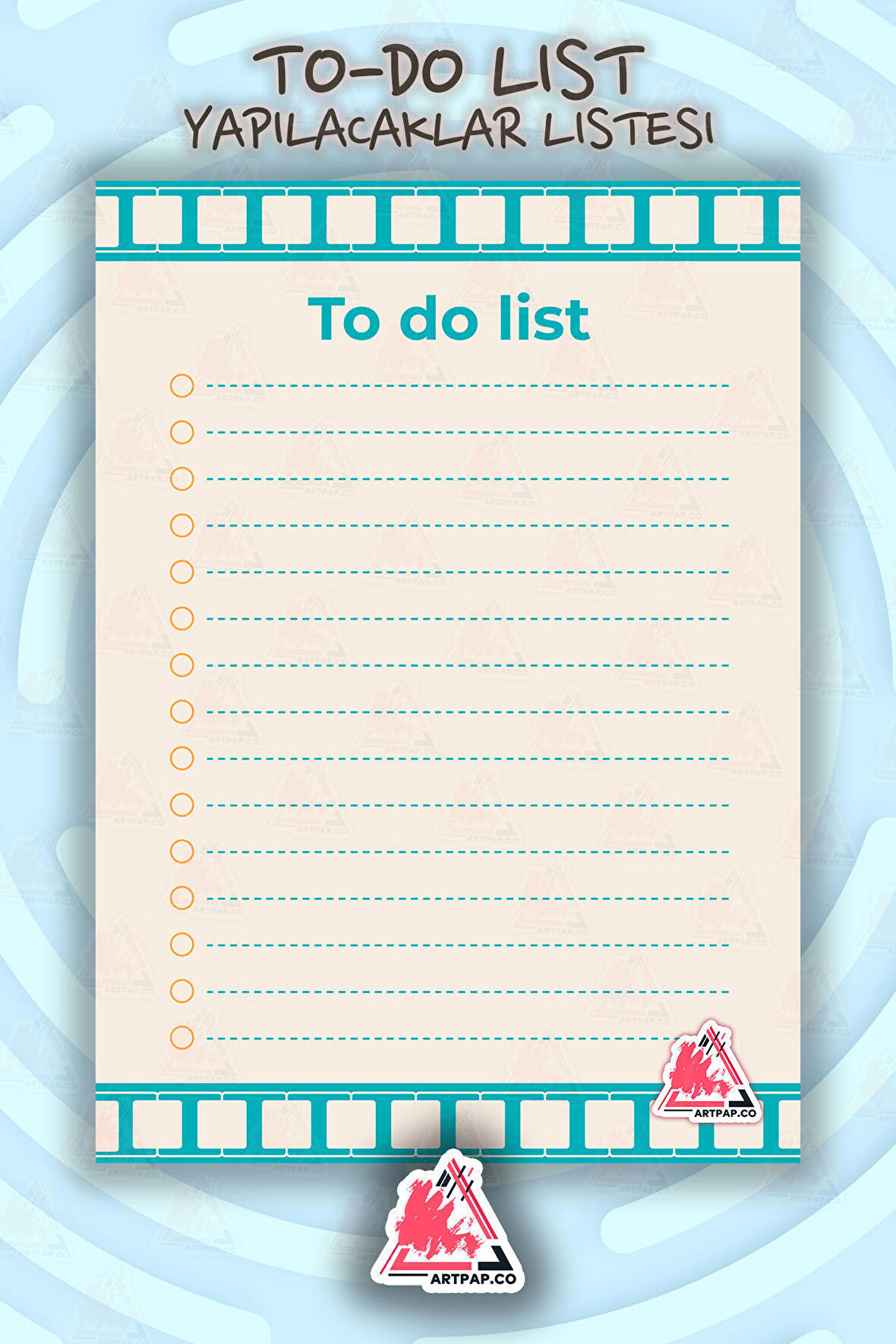 Daily To Do List Planner | Daily Goals, Haftalık Ajanda, Aylık Defter | A5 50Syf 15*21cm