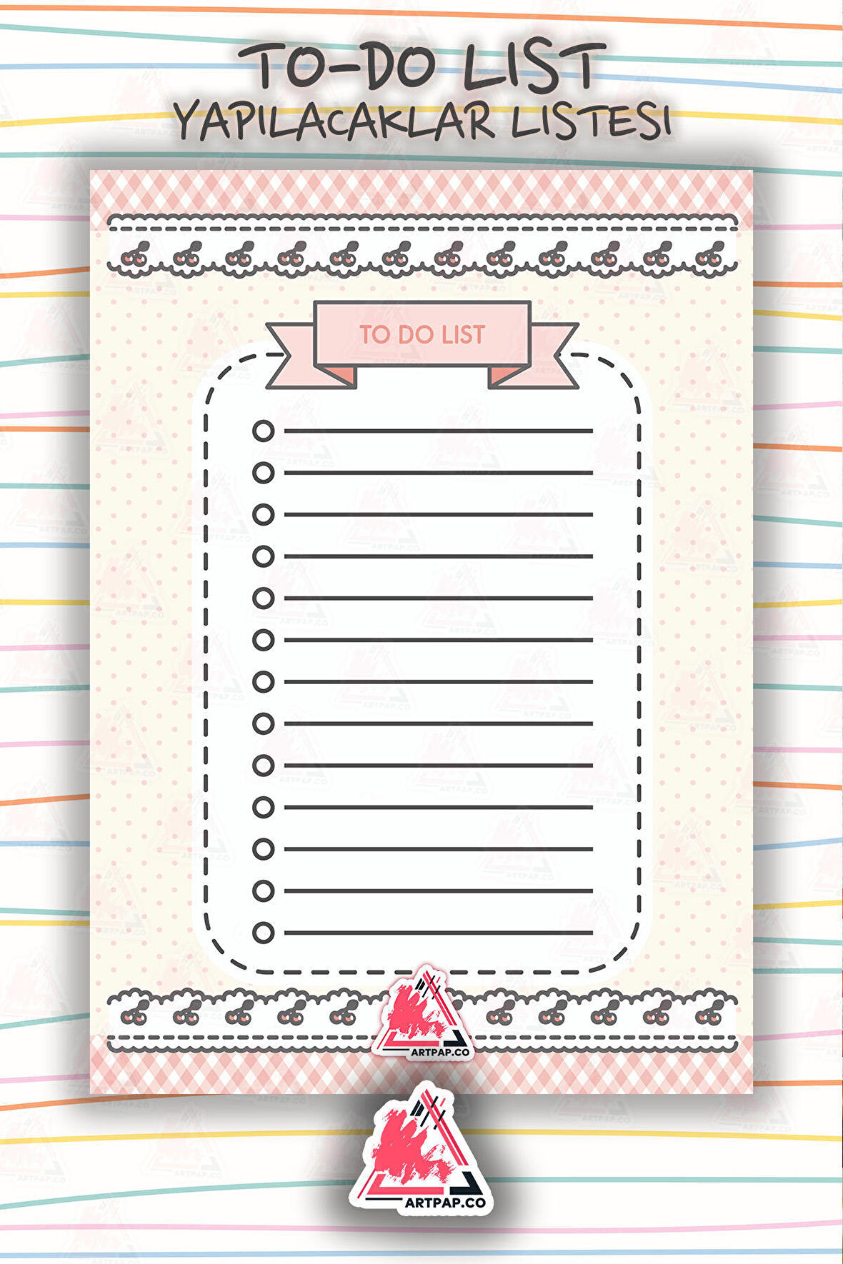 Cute  To Do List Planner | Daily Goals, Haftalık Ajanda, Aylık Defter | A5 50Syf 15*21cm