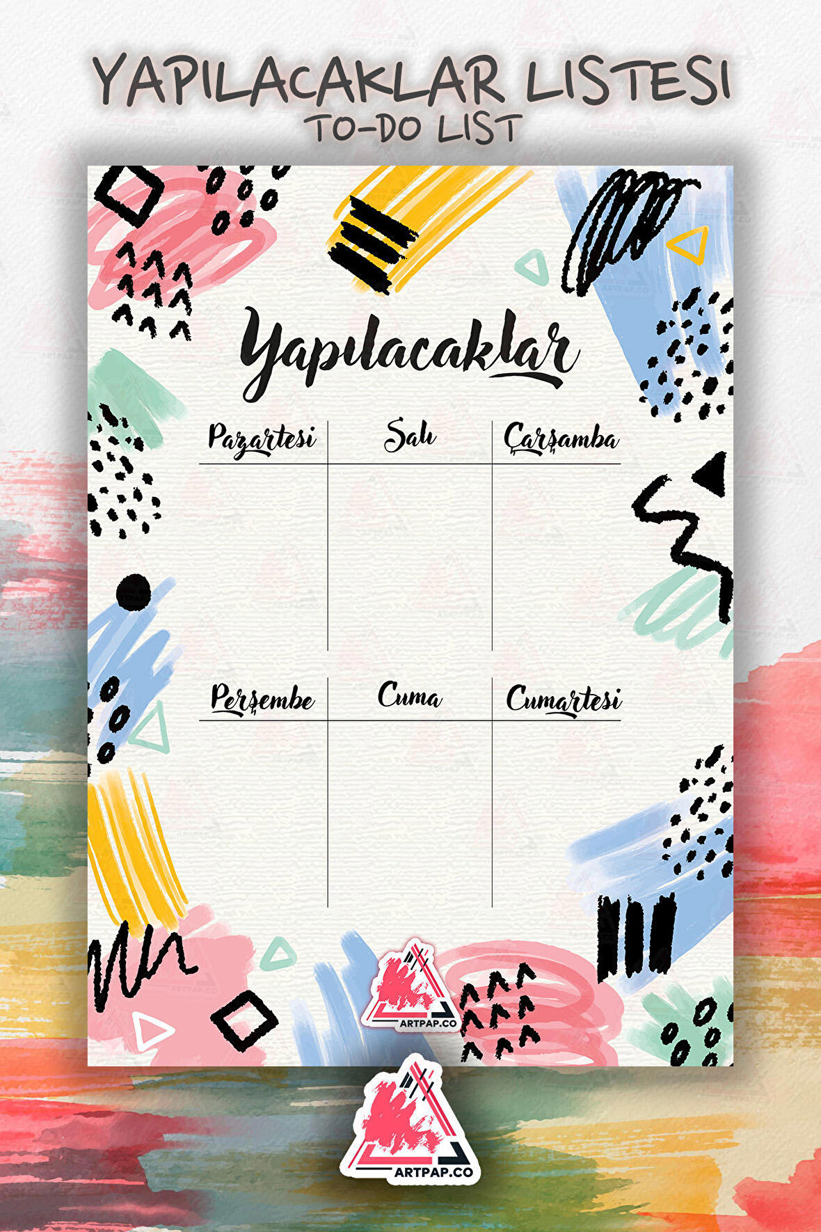 Yapılacaklar Listesi Planlayıcı | To Do List Planner, Günlük Hedef, Aylık Defter | A5 50Syf 
