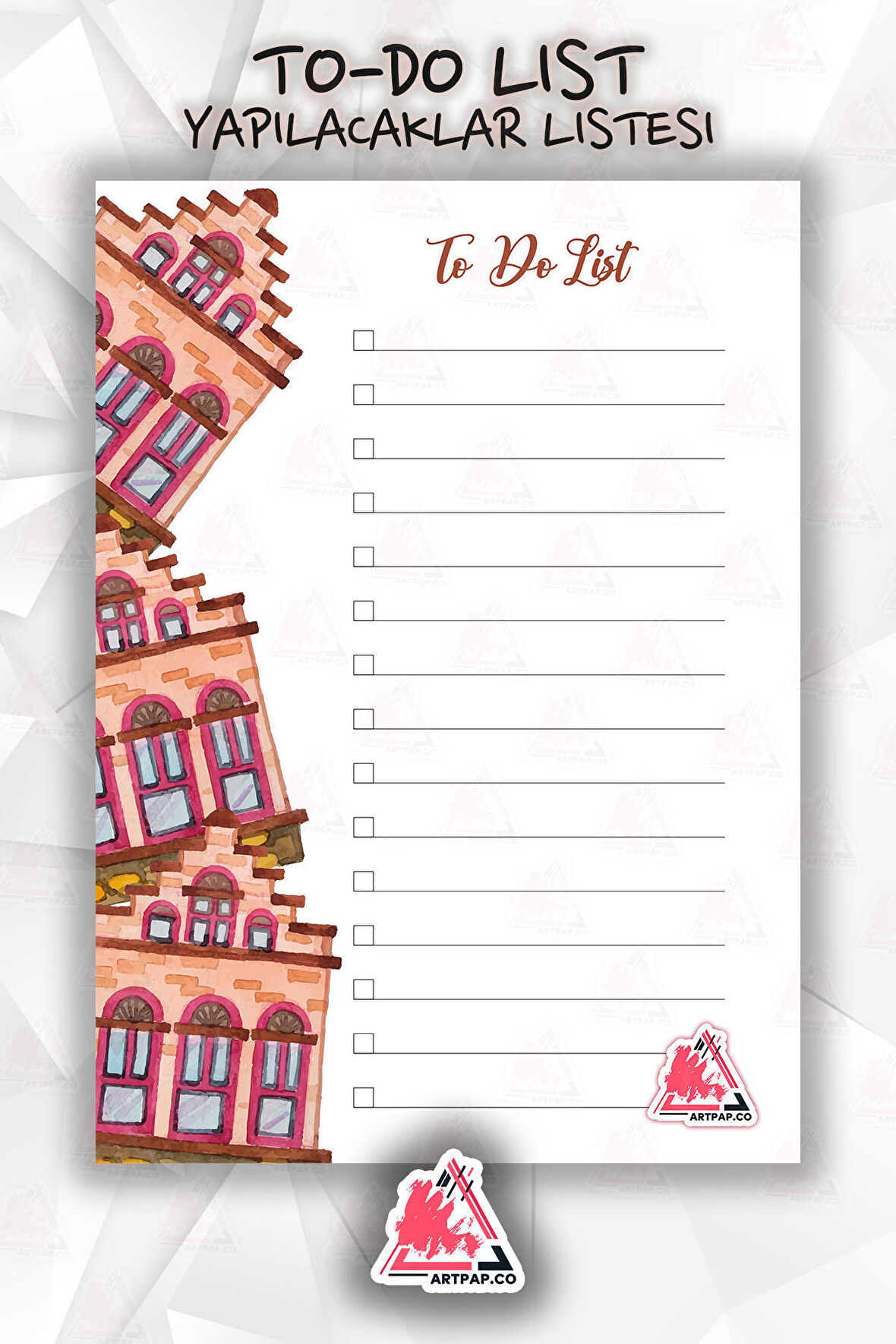 City Daily To Do List Planner | Daily Goals, Haftalık Ajanda,  Defter | A5 50Syf 15*21cm