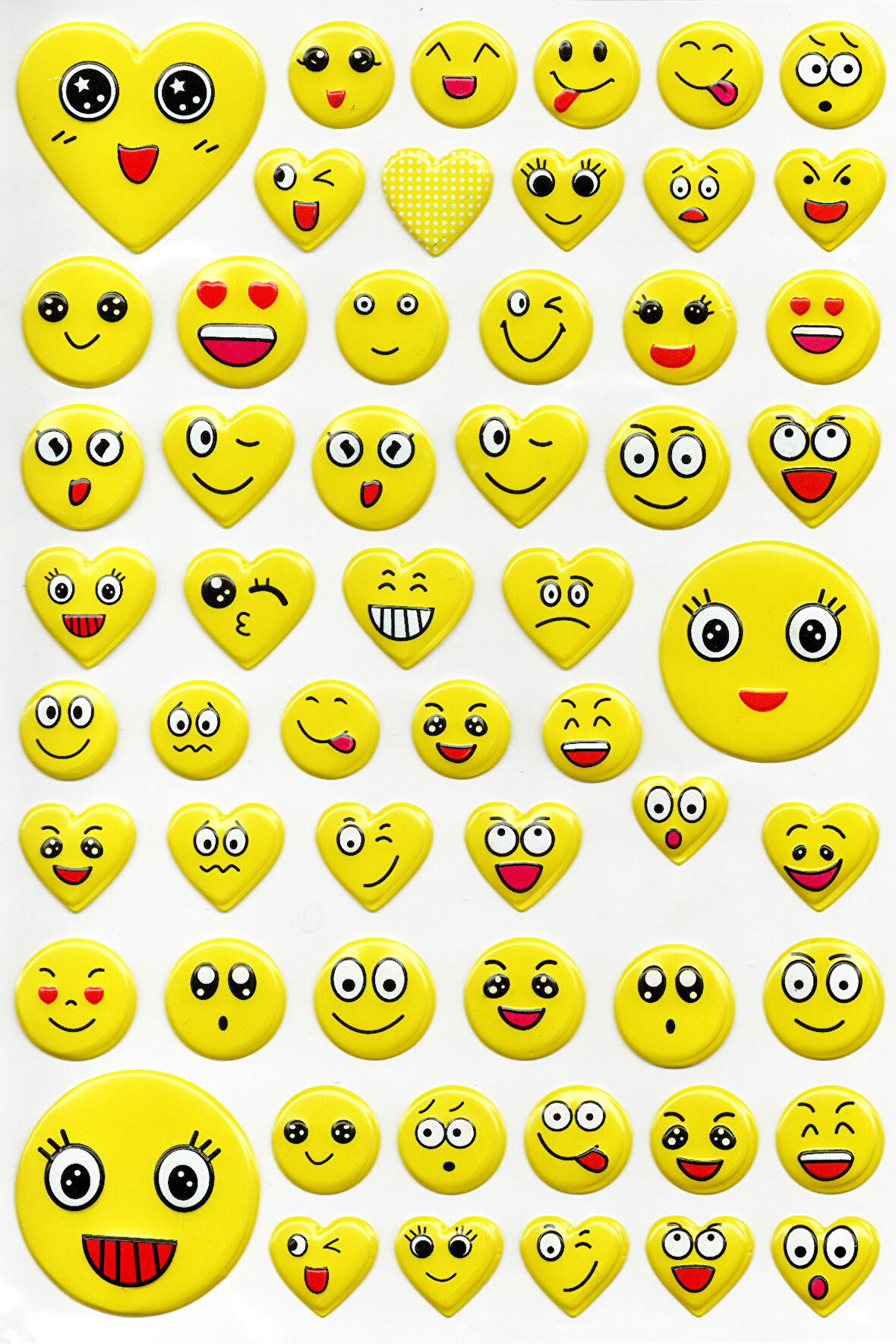 Sticker Kabartmalı A4 boyutunda Stiker Defter, planlayıcı etiket (Lim204) - Kalpli gülenyüz