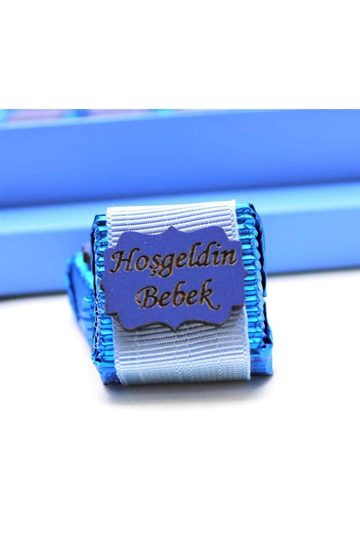 Dark Brown Bebek Çikolatası 48 Adet Hoşgeldin Erkek bebek Katkısız ve Doğal Sütlü Bitter Çikolata