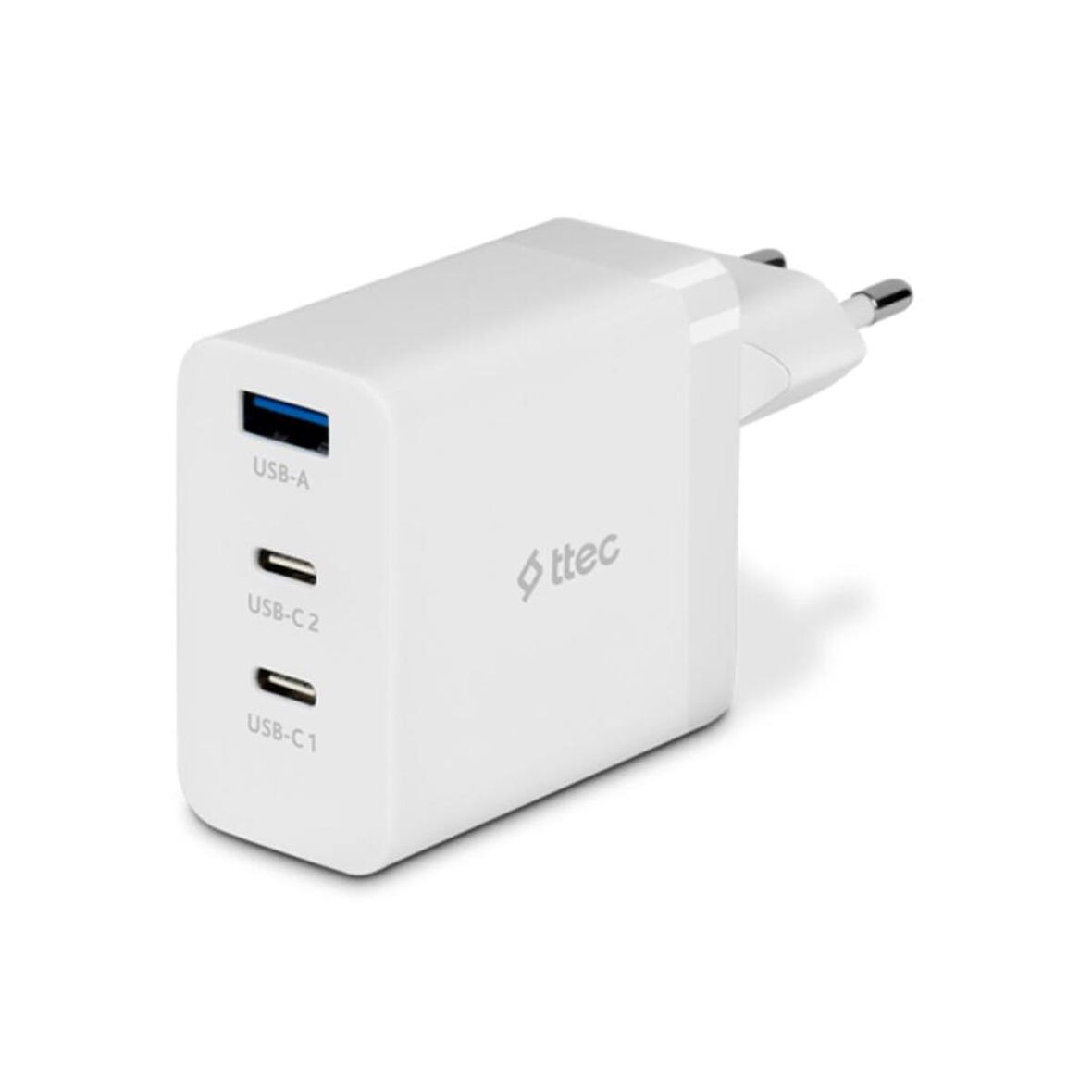 Ttec Süper Hızlı Gan 65W 2x PD Type C ve 1x USB Girişli Şarj Aleti, Akım ve Isı Korumalı Şarj Adaptörü