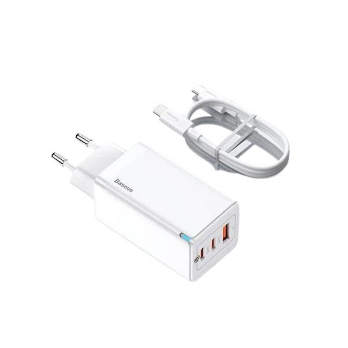 Baseus GaN3 Pro USB 65 Watt Hızlı Şarj Aleti Beyaz