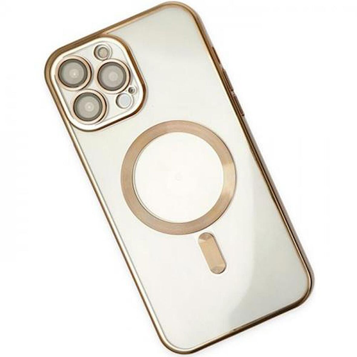 Polham Kamera Korumalı iPhone 14 Pro Max Magsafe Uyumlu Silikon Kılıf, Lazer Çerçeveli, Darbe Emici