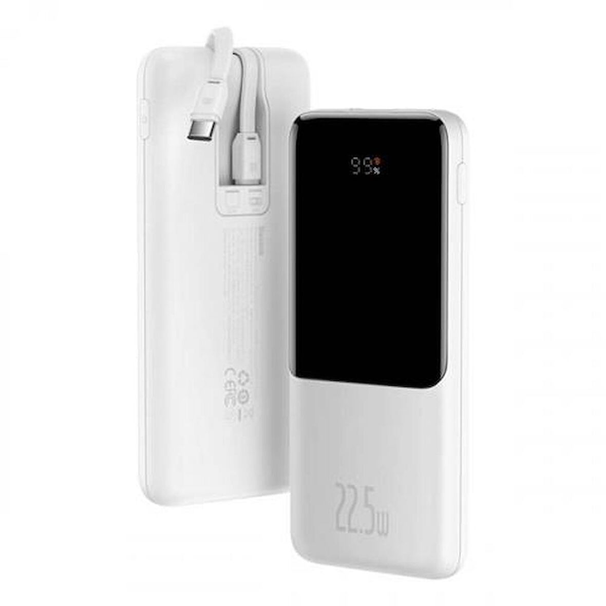 Baseus Dijital Göstergeli 10000 mAh Hızlı Şarj Powerbank Beyaz 