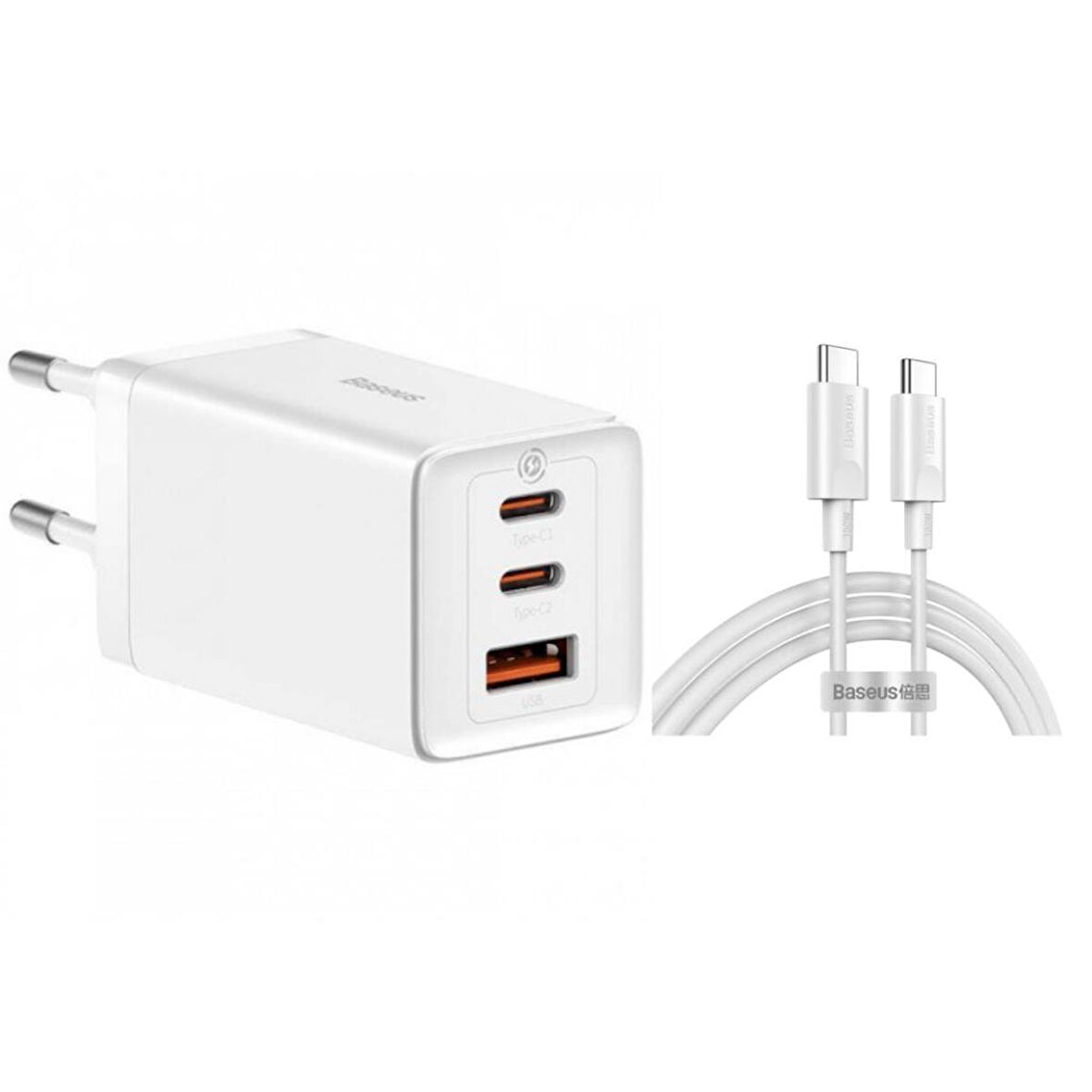 Baseus Type-C 65 Watt Hızlı Şarj Aleti Beyaz