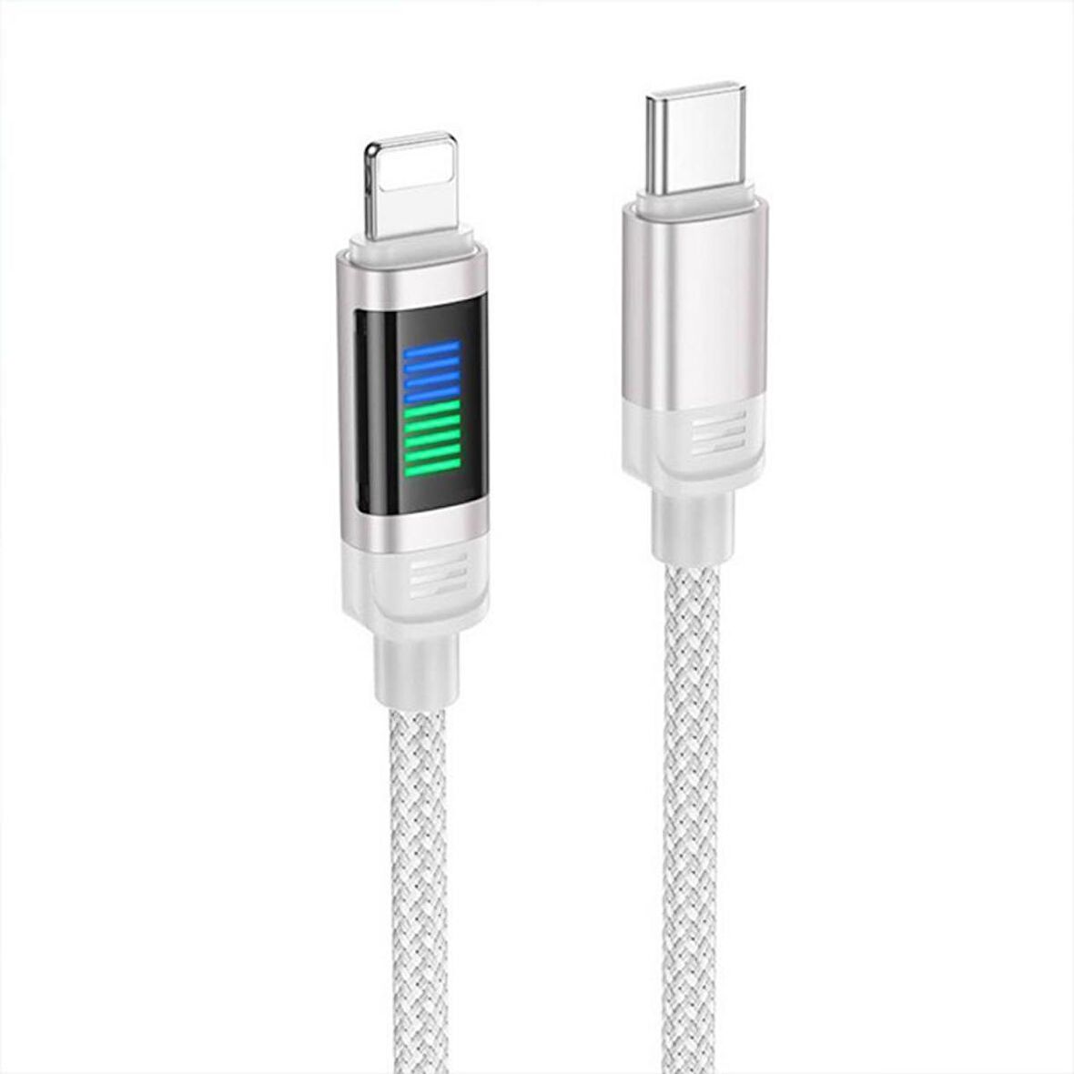 Polham 1 Metre 27W Süper Hızlı Kopmaz Type-C to iPhone Lightning Şarj Data Kablosu, Akım, Voltaj Korumalı
