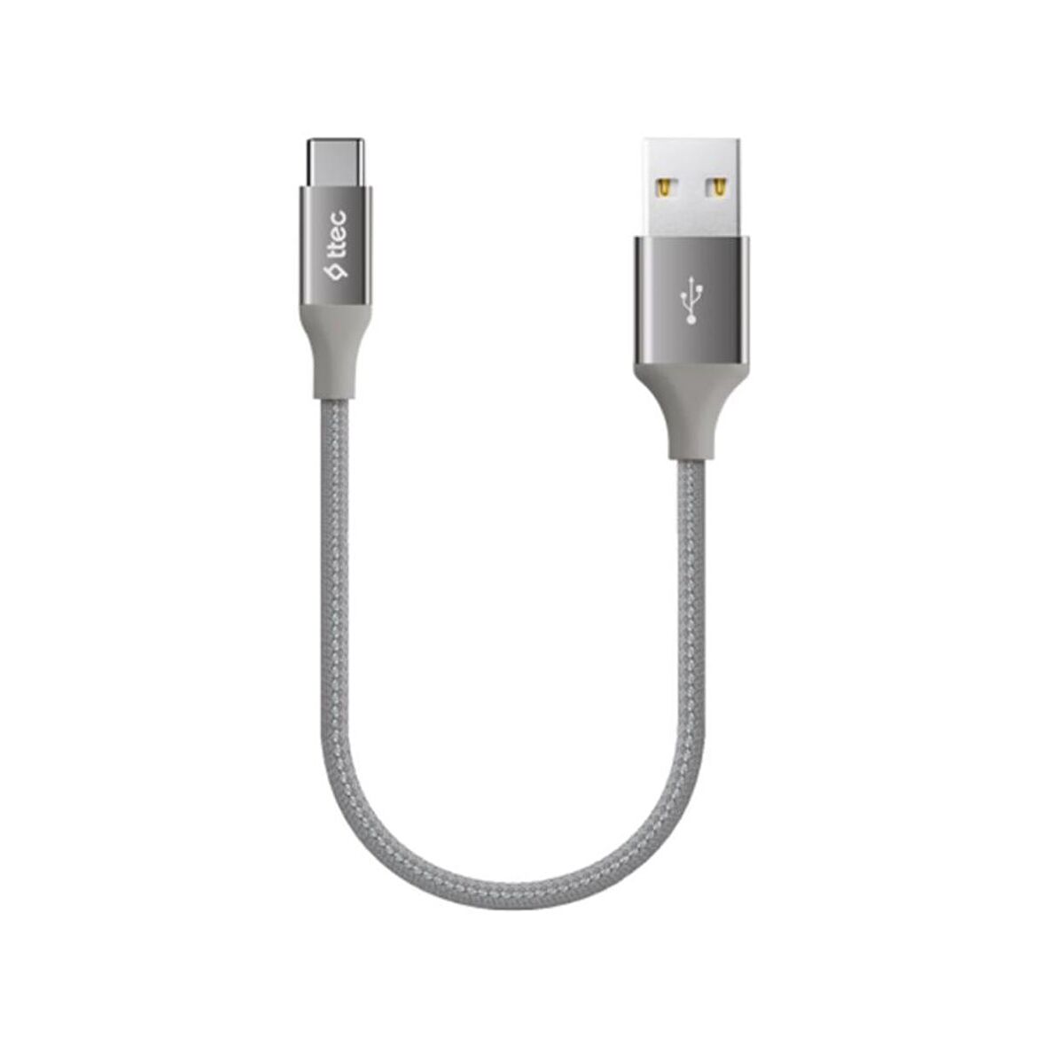 Ttec 30Cm Süper Hızlı Type C Şarj ve Data Kablosu, Örgü Kopmaz Halat Type C Kablo, Powerbank Şarj Kablosu