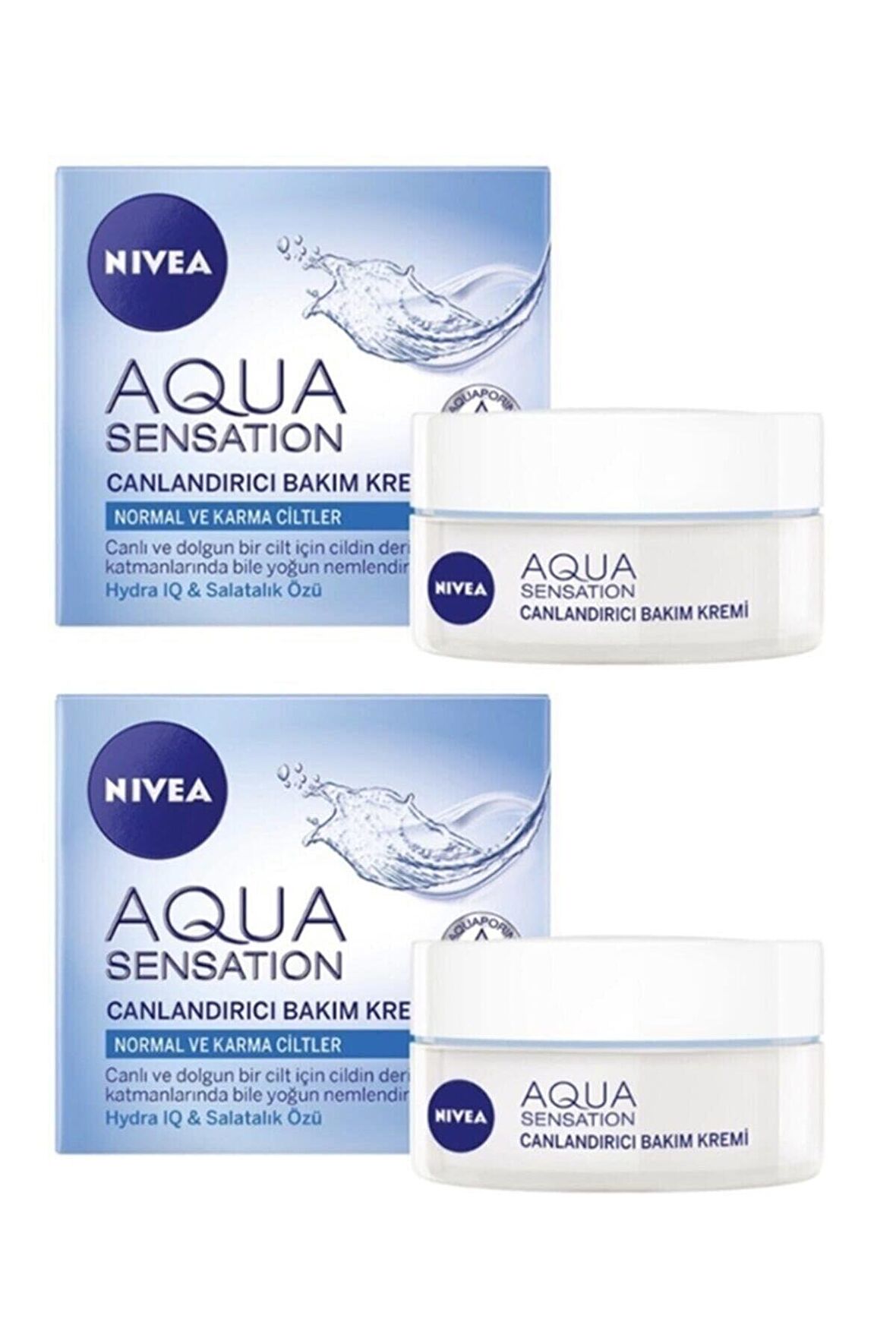 Nivea Aqua Hydra Sensation Canlandırıcı Yüz Bakım Kremi 50ML 2'li Set