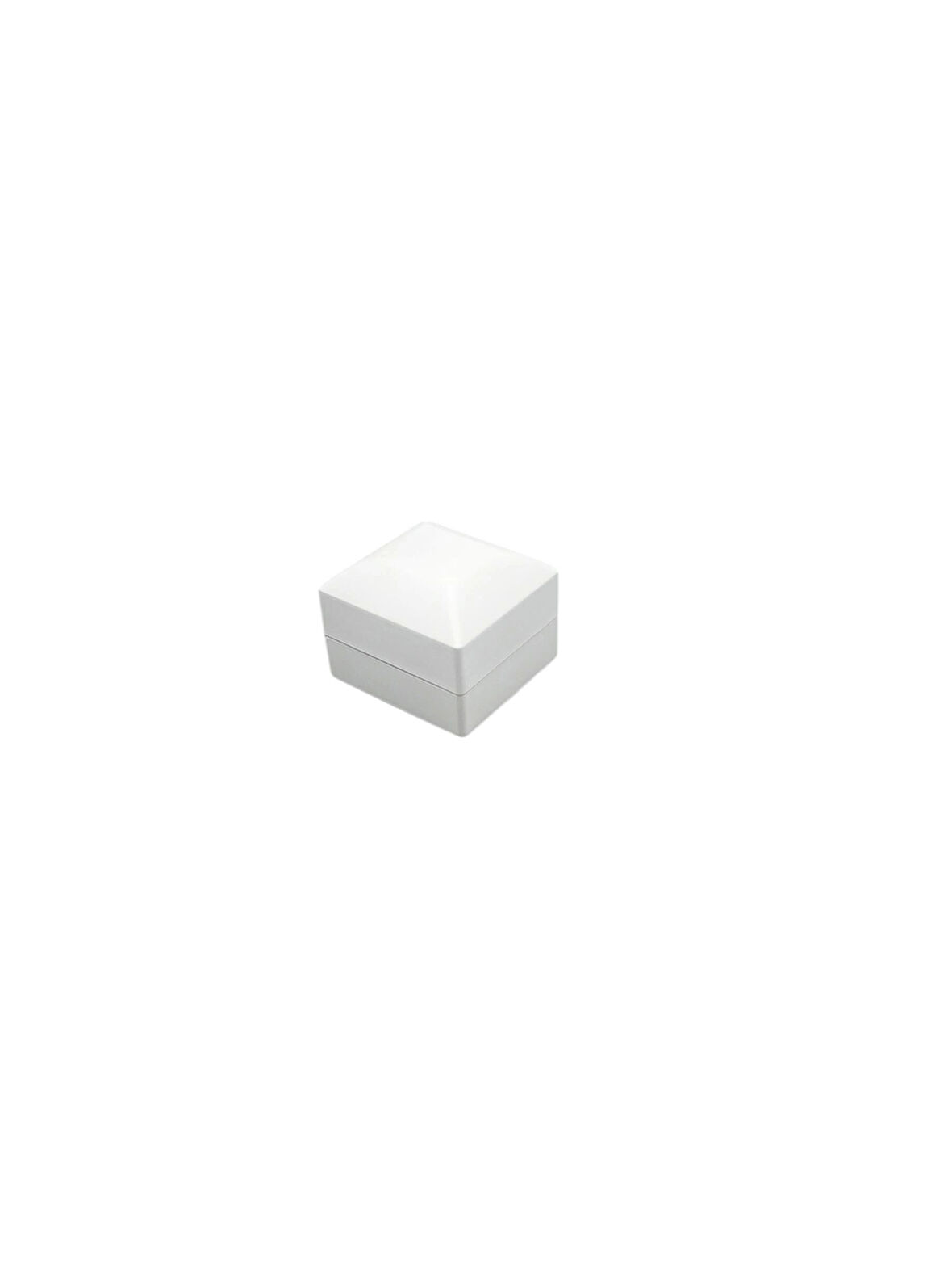 Flok Beyaz Renk 5x5 Cm Işıklı Yüzük Kutusu