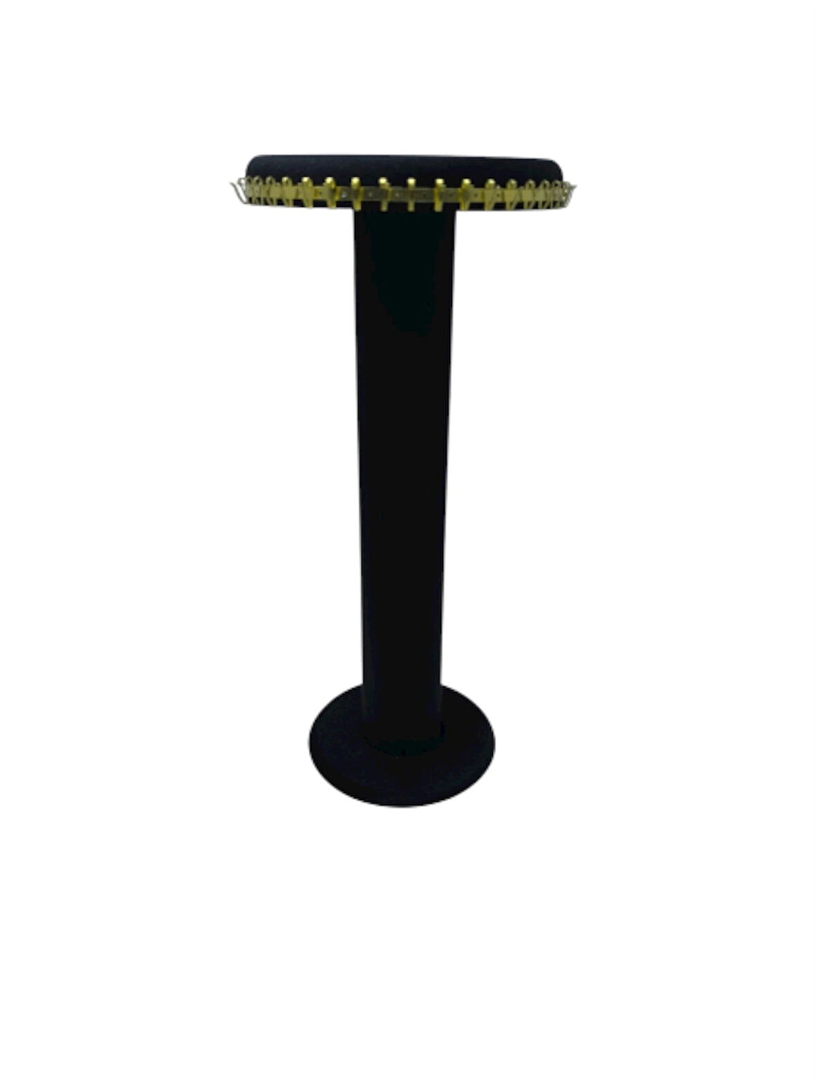 Süet Kumaş Siyah Renk 35 cm Yuvarlak Model Kolye-tesbih-bileklik Standı