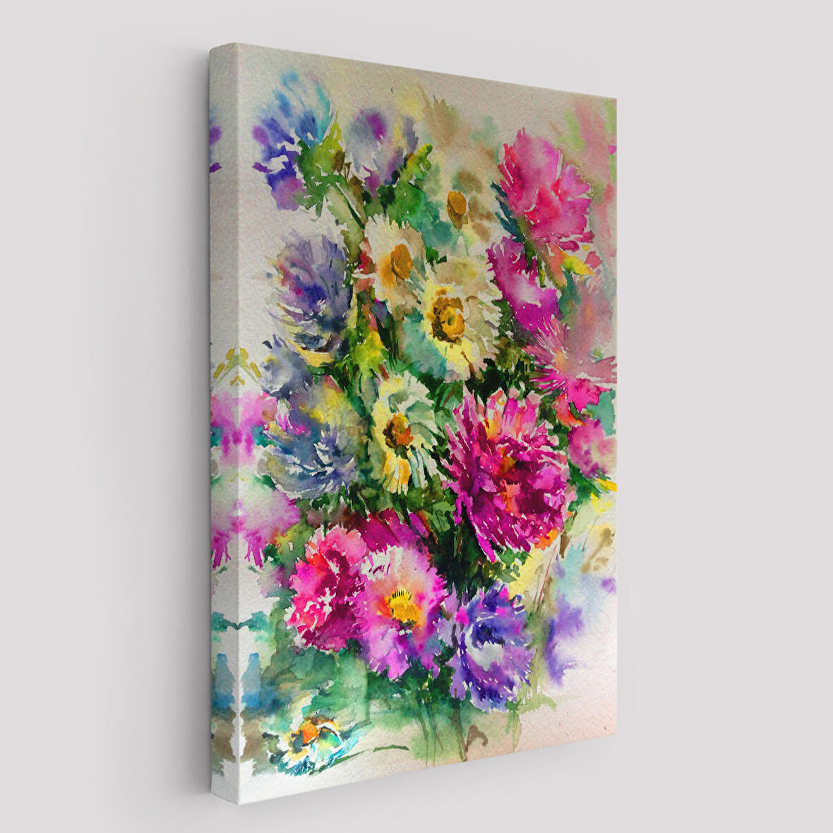 Renkli Çiçekler Duvar Tablosu-5993