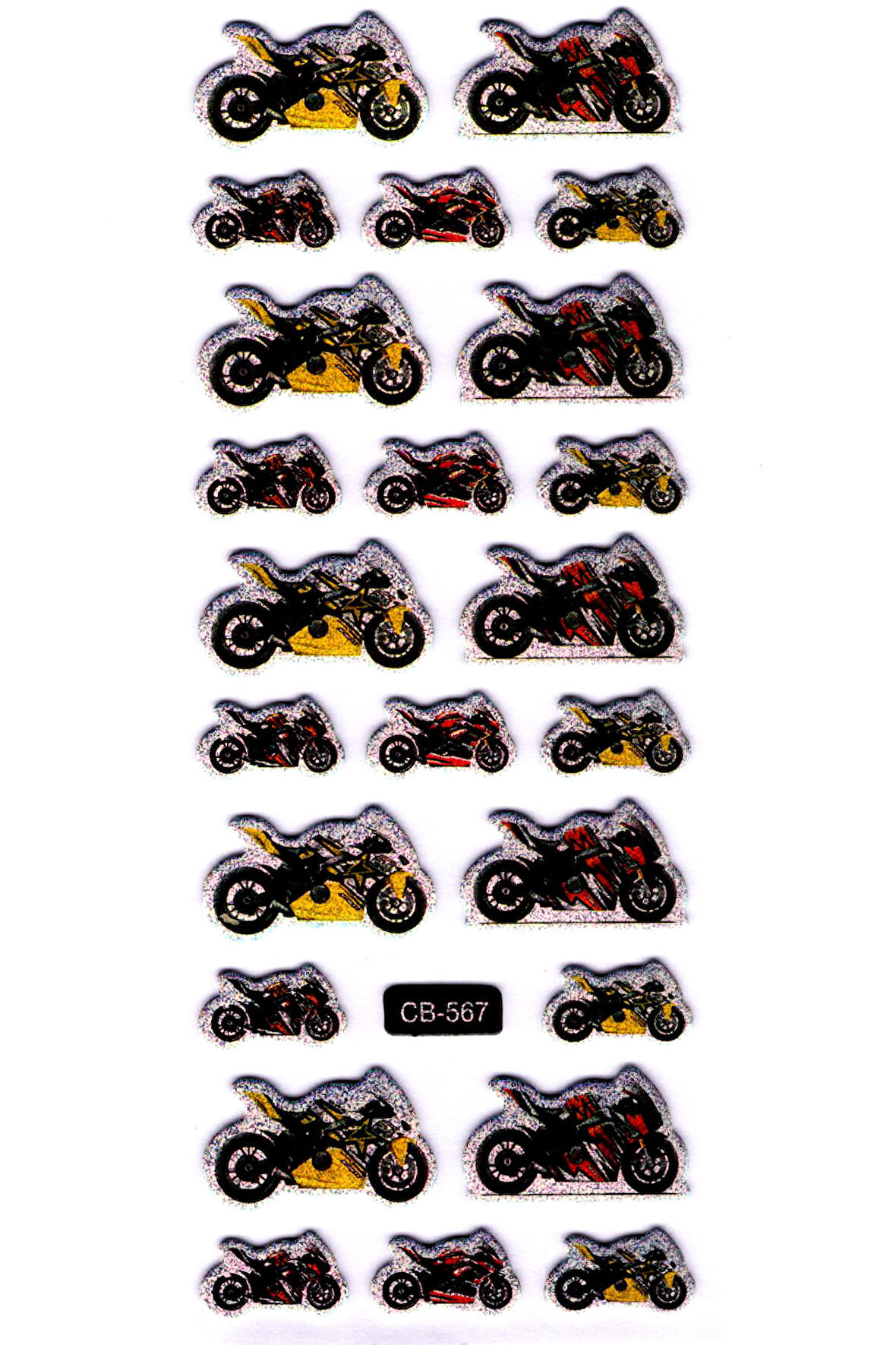 Sticker Kabartmalı Sticker Defter, Planlayıcı Etiket - (cb-567) 16x7 cm- Motorlar
