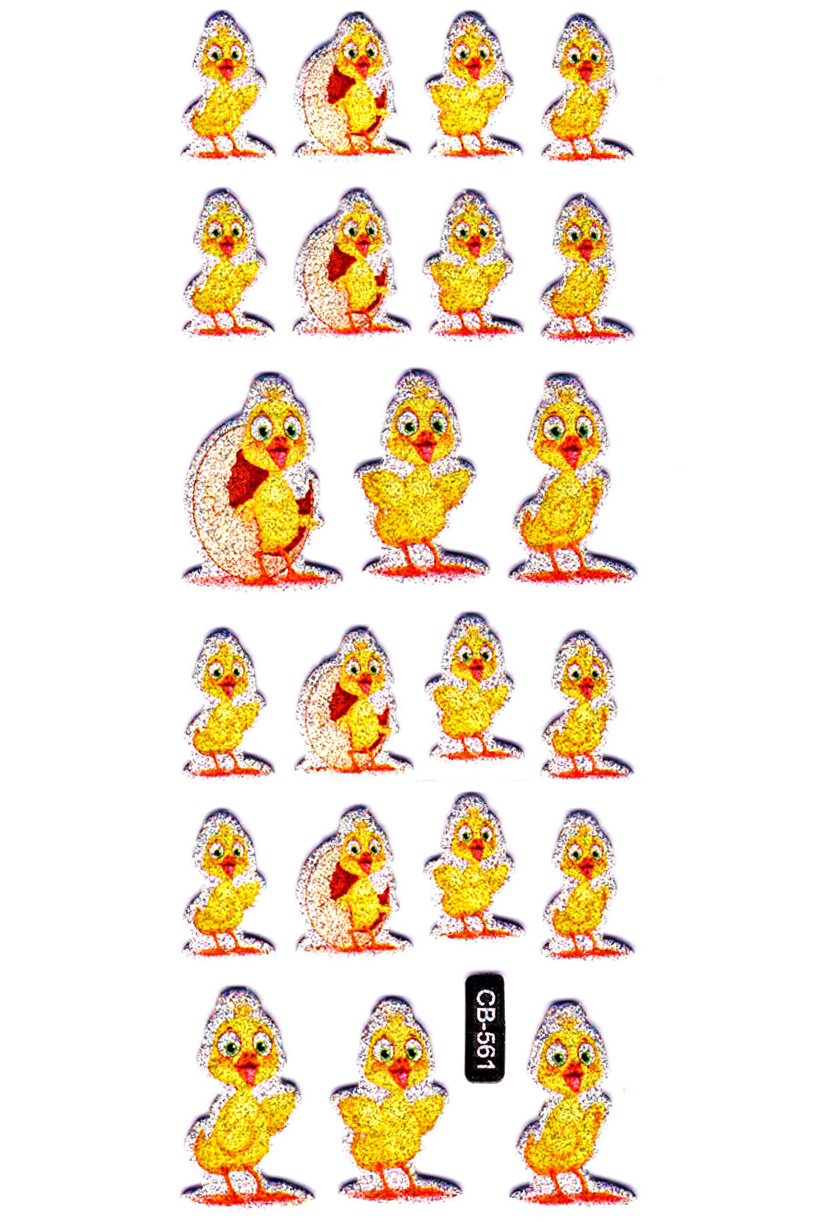 Sticker Kabartmalı Sticker Defter, Planlayıcı Etiket - (cb-561) 16x7 cm- Sevimli Civcivler