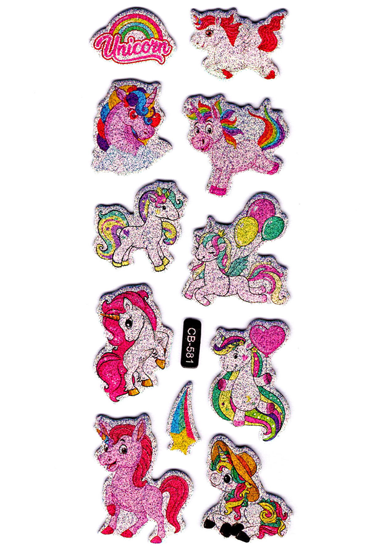 Sticker Kabartmalı Sticker Defter, Planlayıcı Etiket - (cb-581) 16x7 cm- Unicornlar