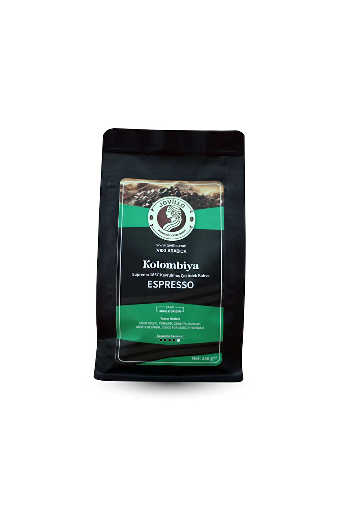 Kolombiya Çekirdek Kahve – %100 Arabica, Espresso için Özel Kavrulmuş – 250G