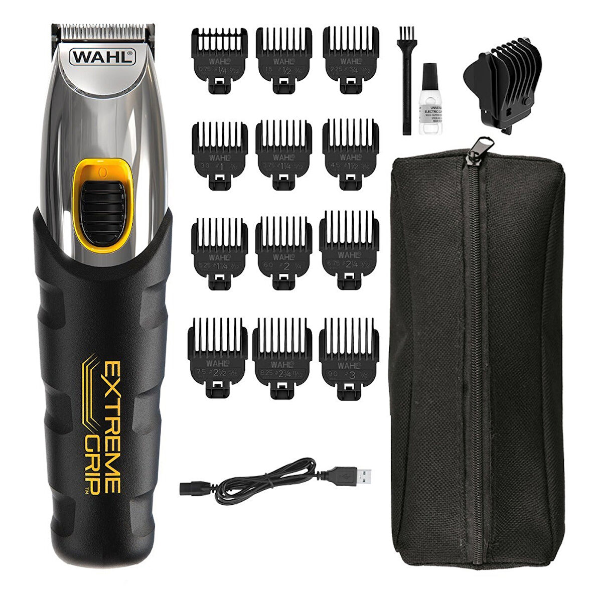 Wahl 9398 Extreme Grip Beard 12 Kılavuz Taraklı Şarjlı Sakal Kesme Makinesi 09893-0440