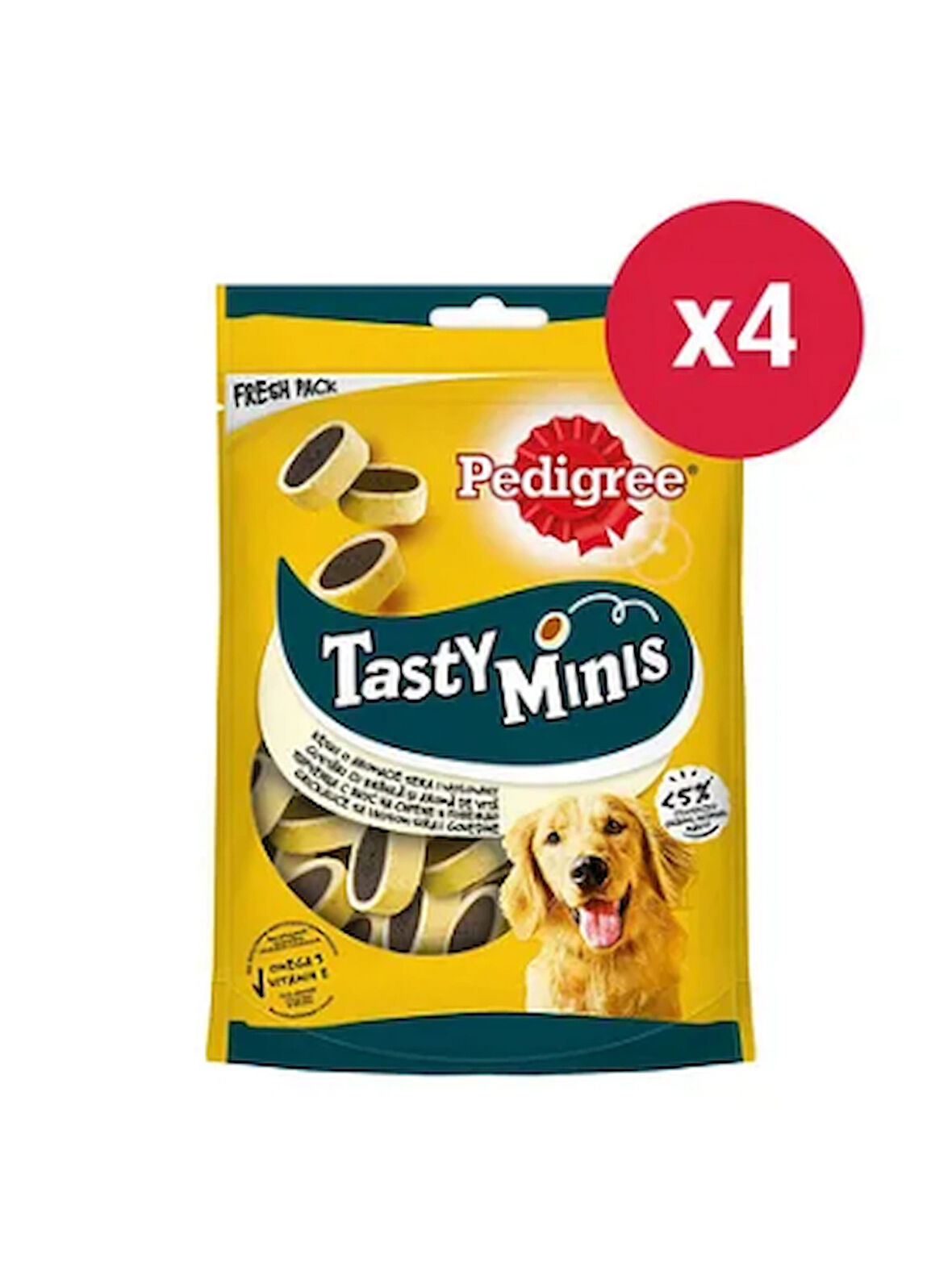 Pedigree Tasty Minis Sığır Etli ve Peynirli Köpek Ödül Maması 140gr x 4 Adet