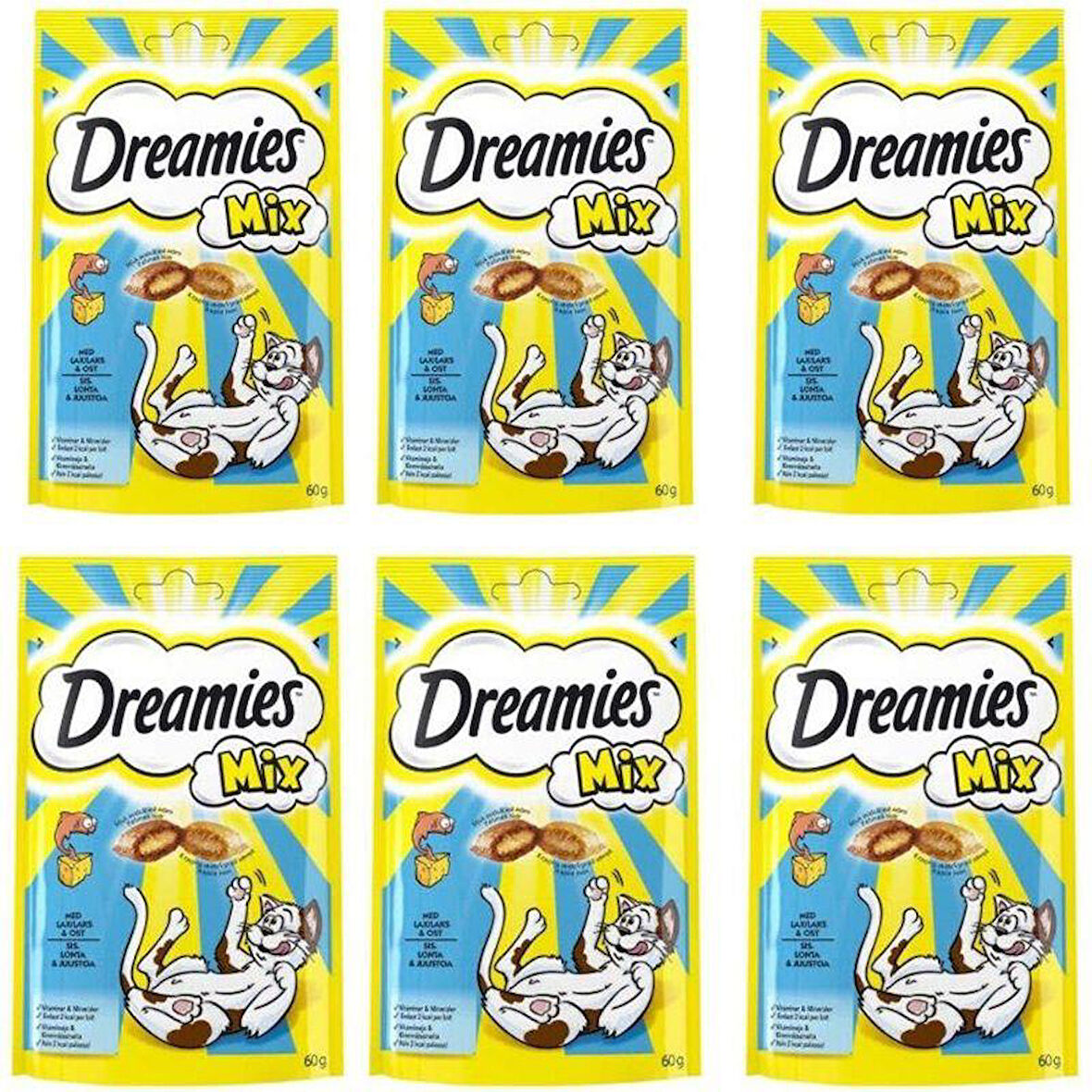 Dreamies Mix Somonlu ve Peynirli Kedi Ödülü 60 gr X 6 Adet