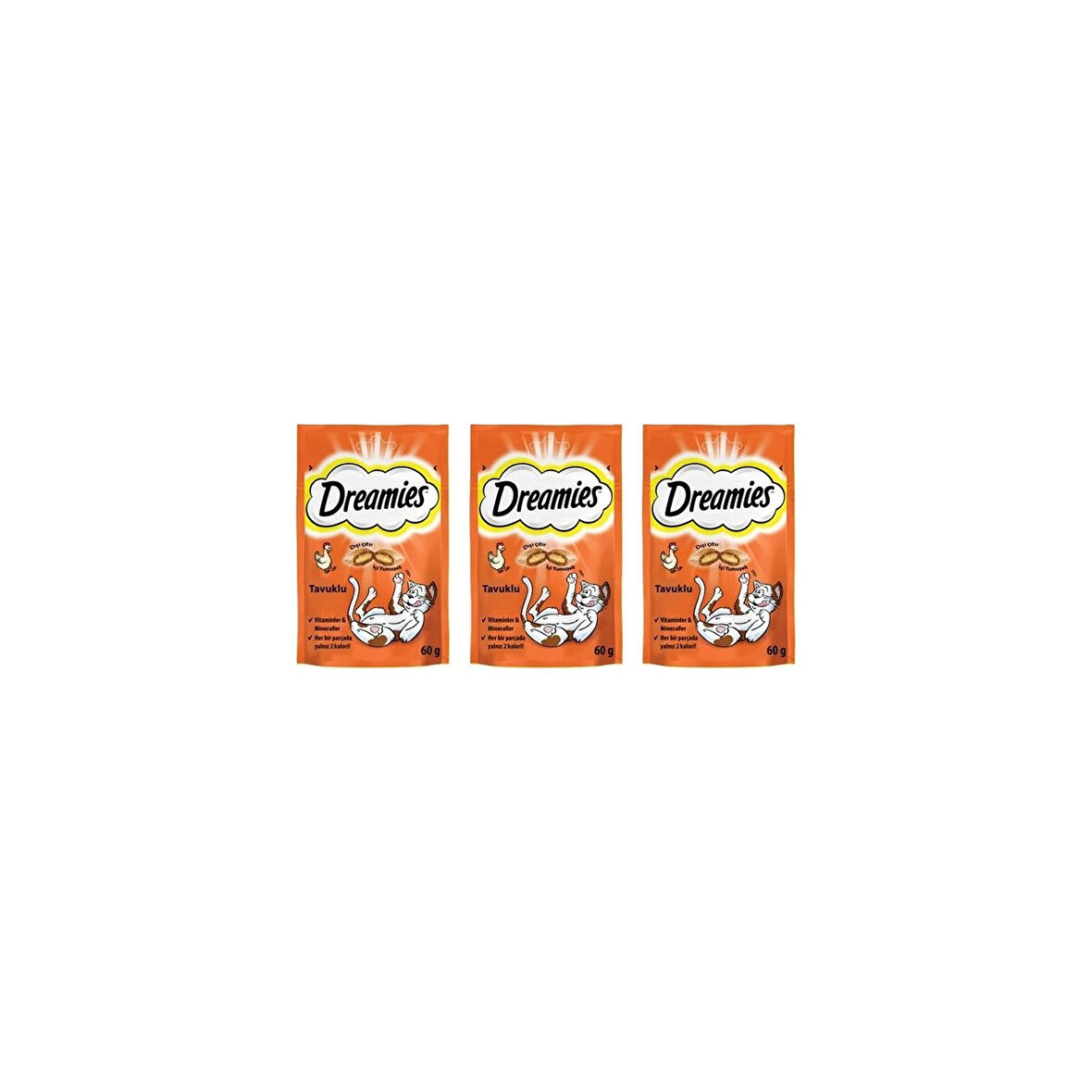 3 Adet Dreamies Tavuklu Kedi Ödülü 60 gr
