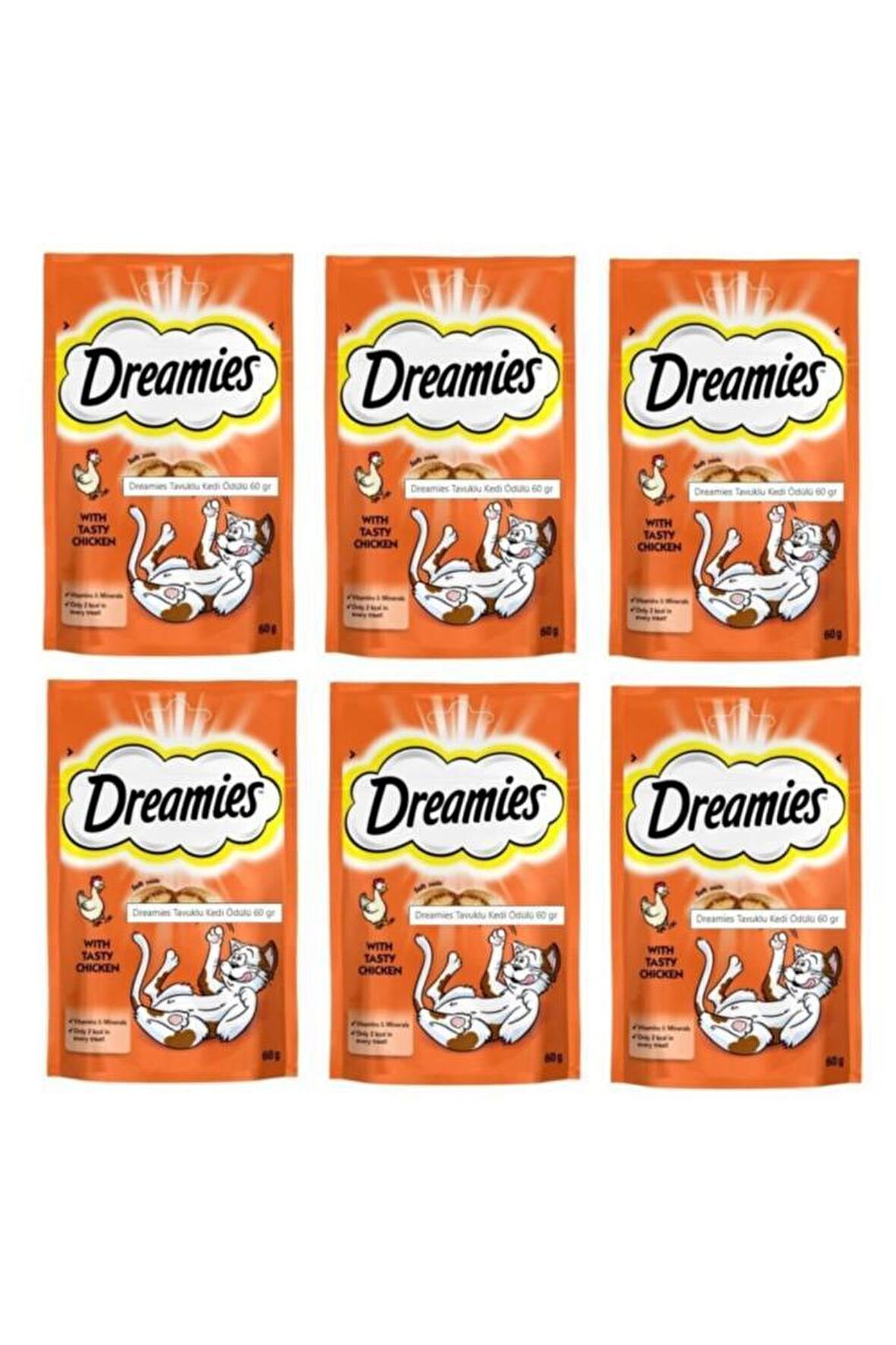 Dreamies Tavuklu Granül Yetişkin Kedi Ödülü 6x60 g 