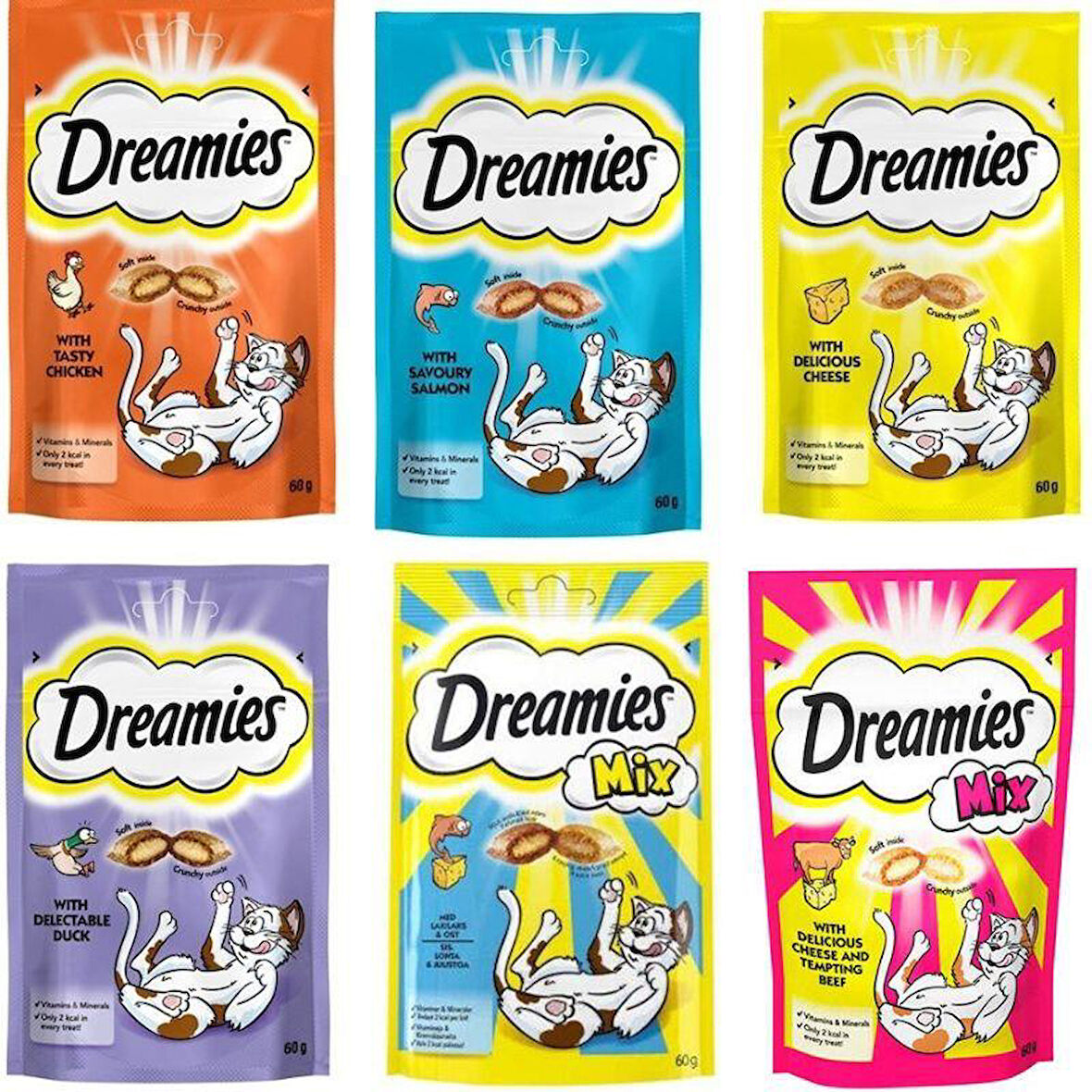 Dreamies Karışık Çeşit Kedi Ödülü  60 Gr X 6 Adet