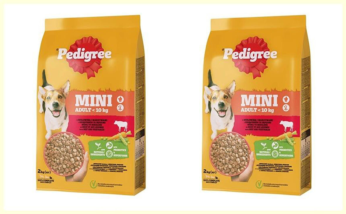 Pedigree Biftek Ve Sebzeli Küçük Cins Köpek Maması 2 Kg*2Adet