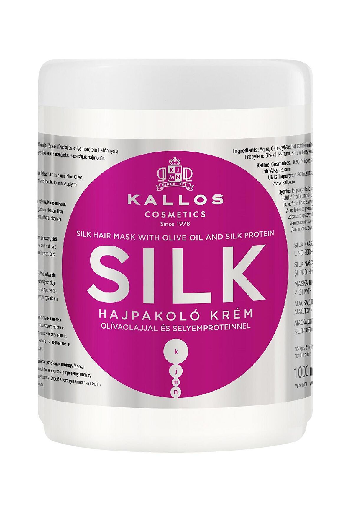 SILK HAIR MASK Kuru Mat ve Cansız Saçlar için Zeytinyağlı ve ipek Proteinli Saç Bakım Maskesi 1000ml