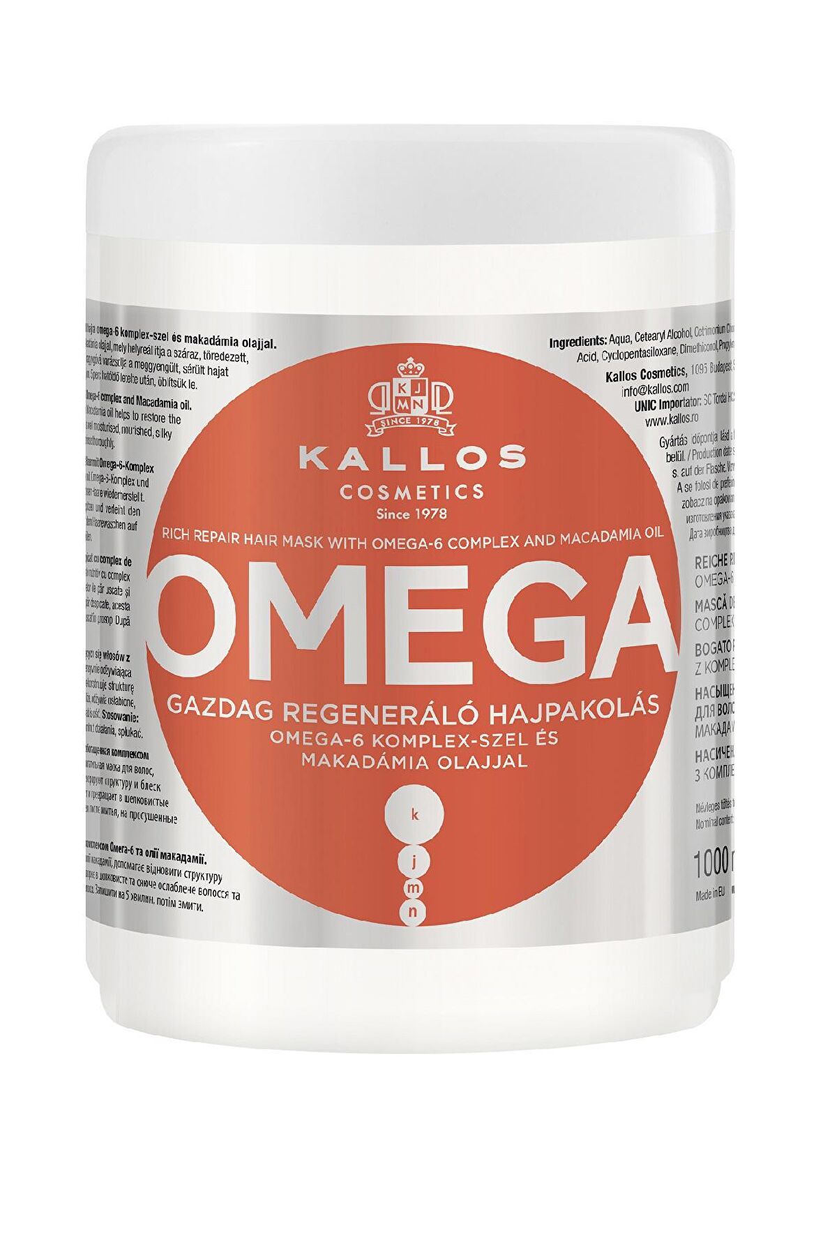 OMEGA-6 Kompleksi ve Macadamia Yaği içeren Saç Onarım Maskesi 1000ml