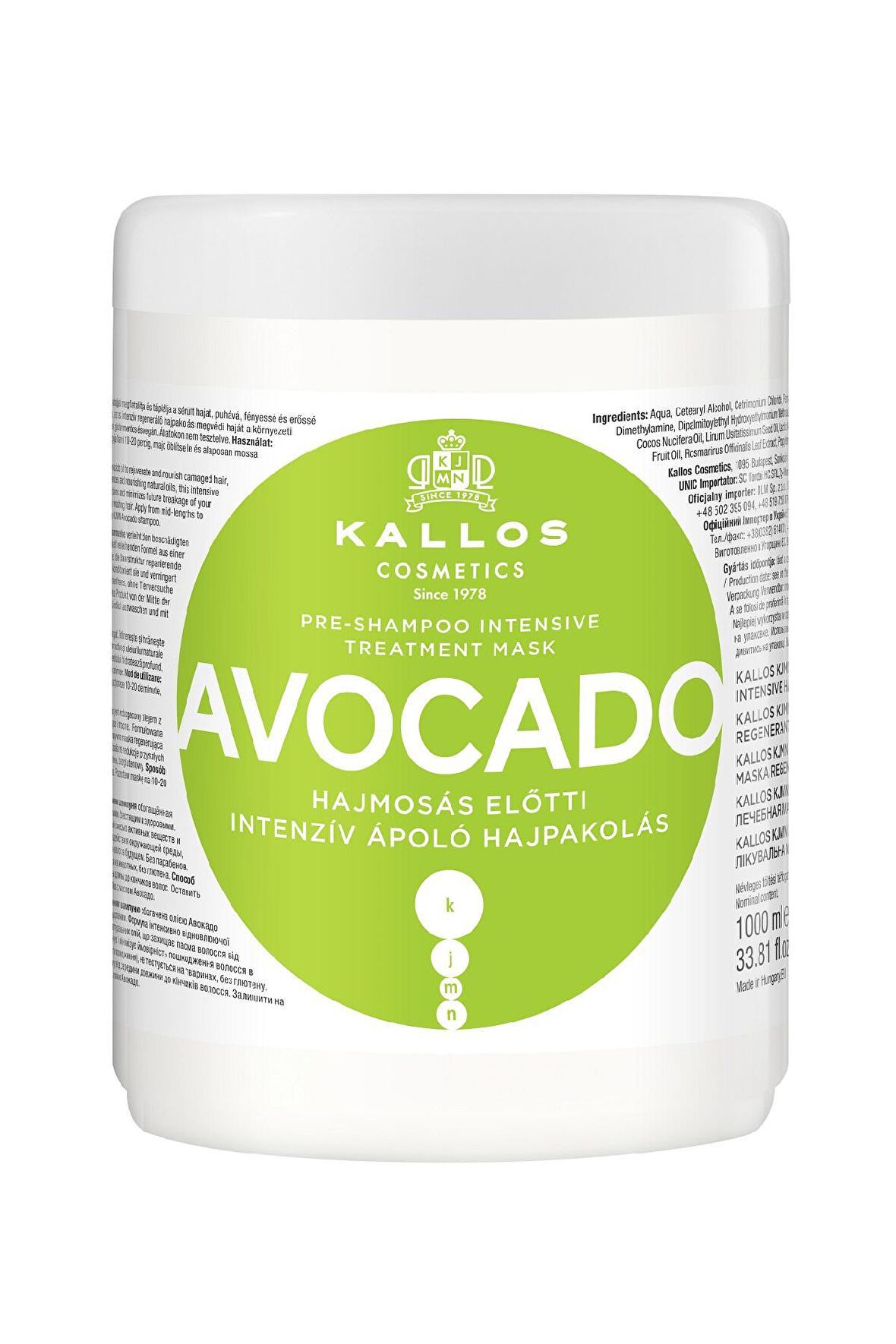 AVOCADO İle Zenginleştirilmiş  Şampuan Öncesi Yoğun Bakım Maskesi 1000ml 