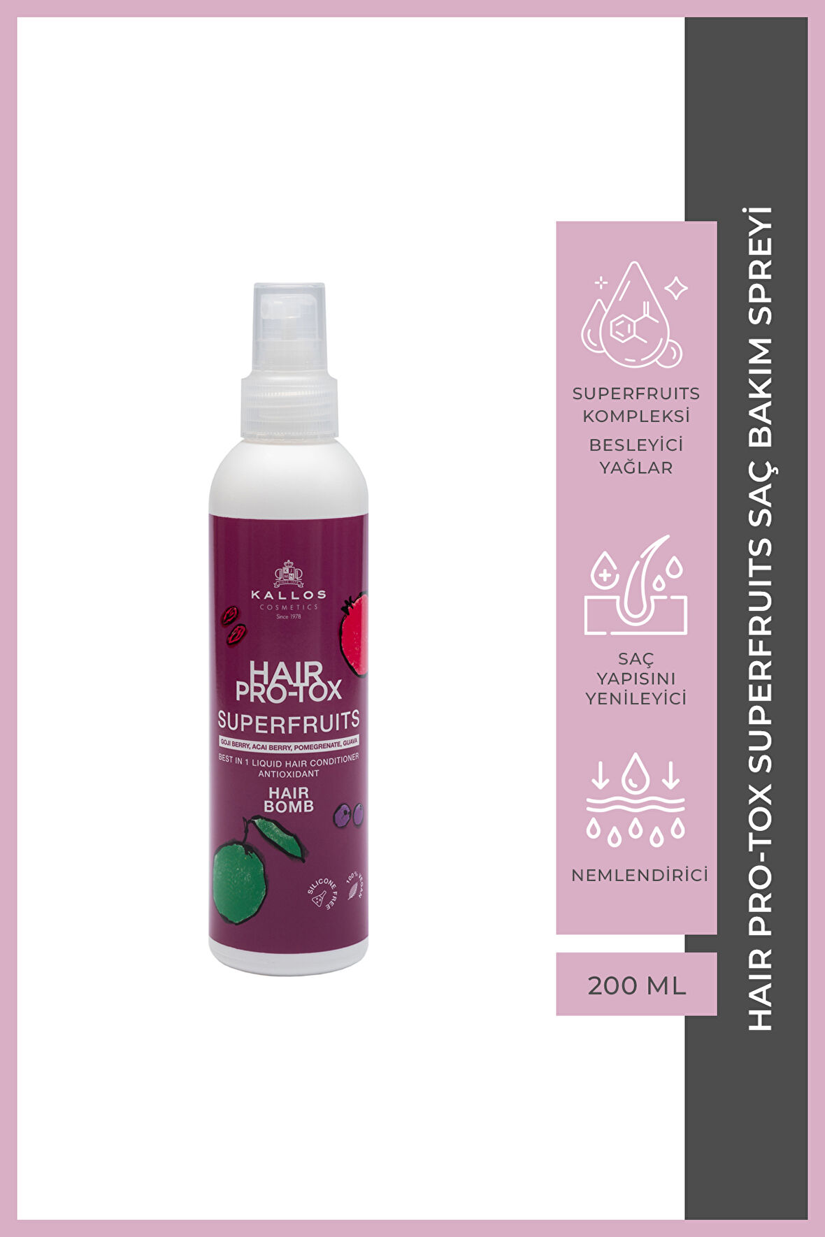 Kallos Hair Pro-Tox Superfruits Saç Bakım Spreyi 200 ML